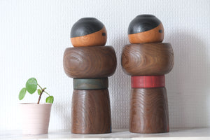 Rare Pair of Vintage Creative Kokeshi by Sanpei Yamanaka (1926-2012) | 22,5 cm and 23 cm