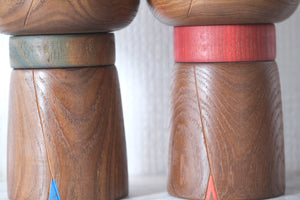 Rare Pair of Vintage Creative Kokeshi by Sanpei Yamanaka (1926-2012) | 22,5 cm and 23 cm