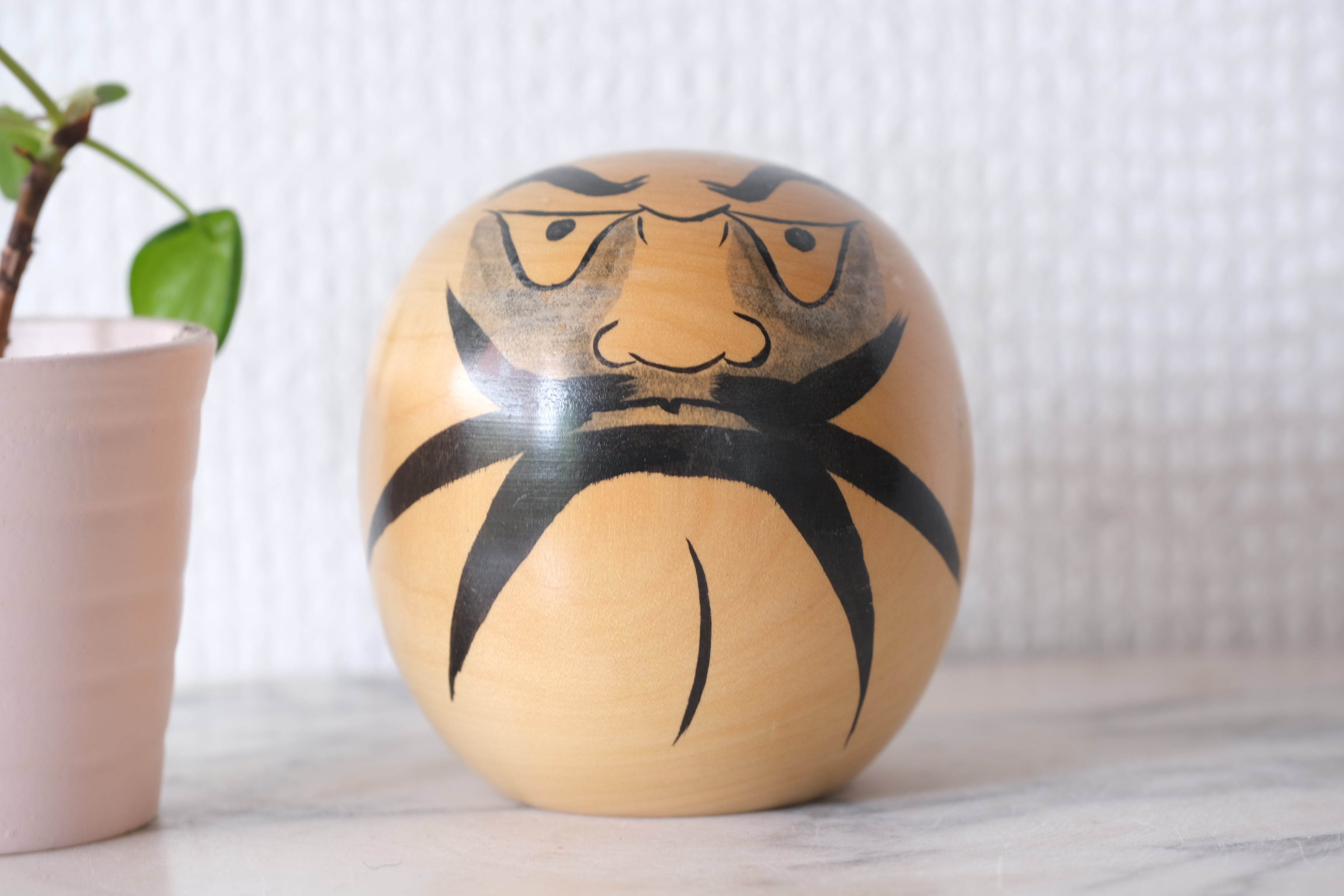 Rare Vintage Daruma | Monochrome | 7,5 cm