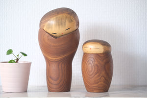 Pair of Vintage Creative Kokeshi By Watanabe Masao (1917-2007) | 'Mother and Child' | 10,5 cm and 16 cm