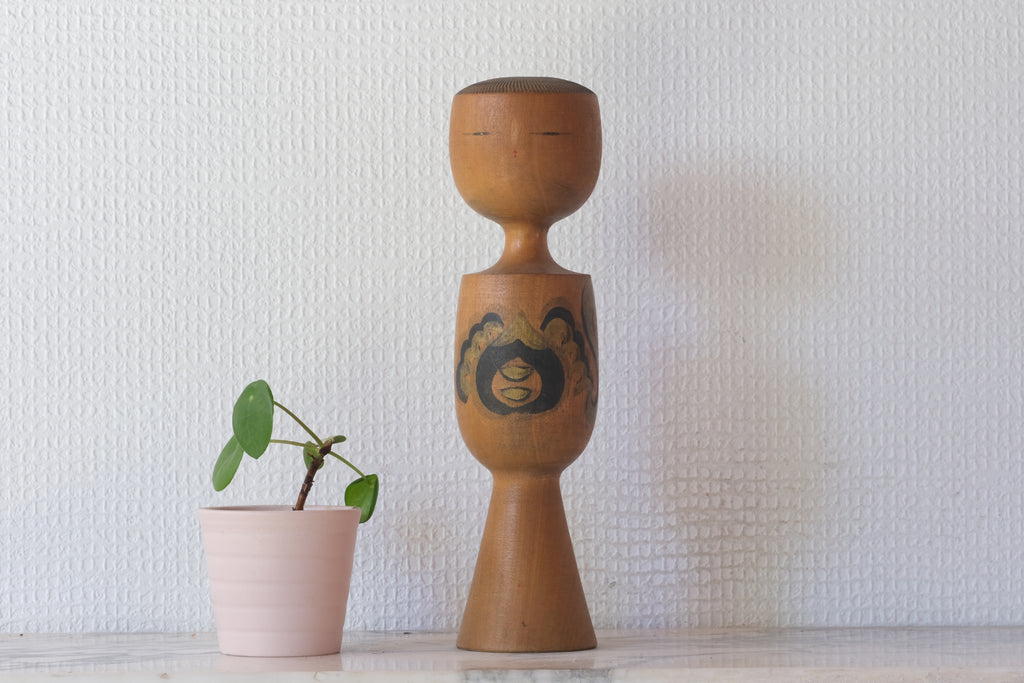 Rare Vintage Creative Kokeshi by Fukuju Yusa 遊佐福寿 (1930-2001) | Titled: Hoju | Prime Minister Award Winning Design | 23,5 cm