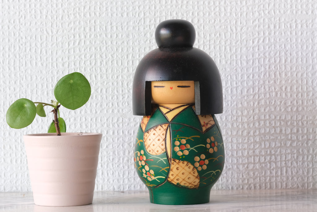 Rare Vintage Gumma Kokeshi By Kazuo Takamizawa 高見沢一夫 (1927-) | Dated: 1992 | 15 cm