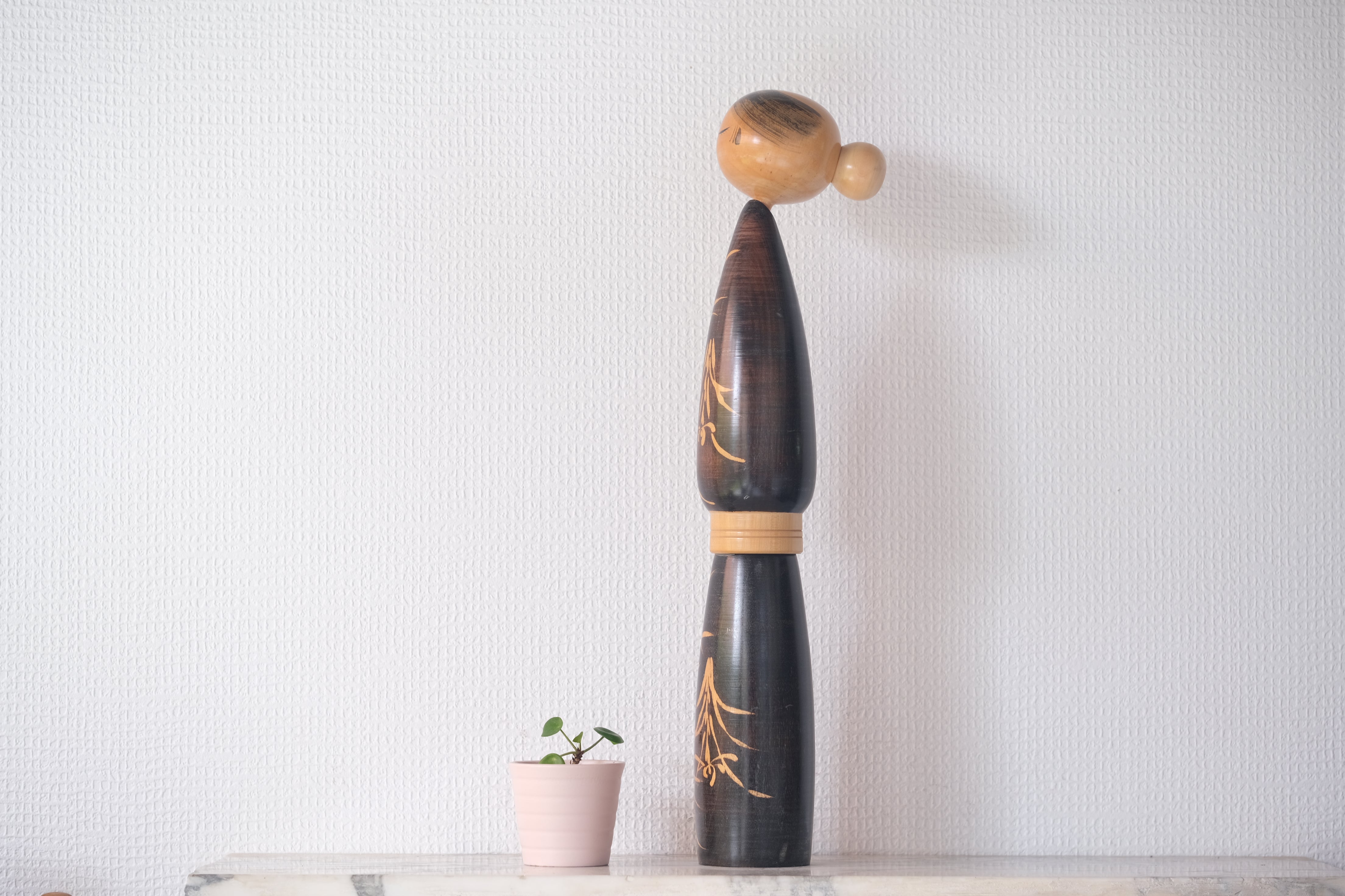 Large Vintage Sosaku Kokeshi By Sato Suigai (1920- ) | Titled: 'Semishigure - Chorus of the Cicadas' | 45 cm
