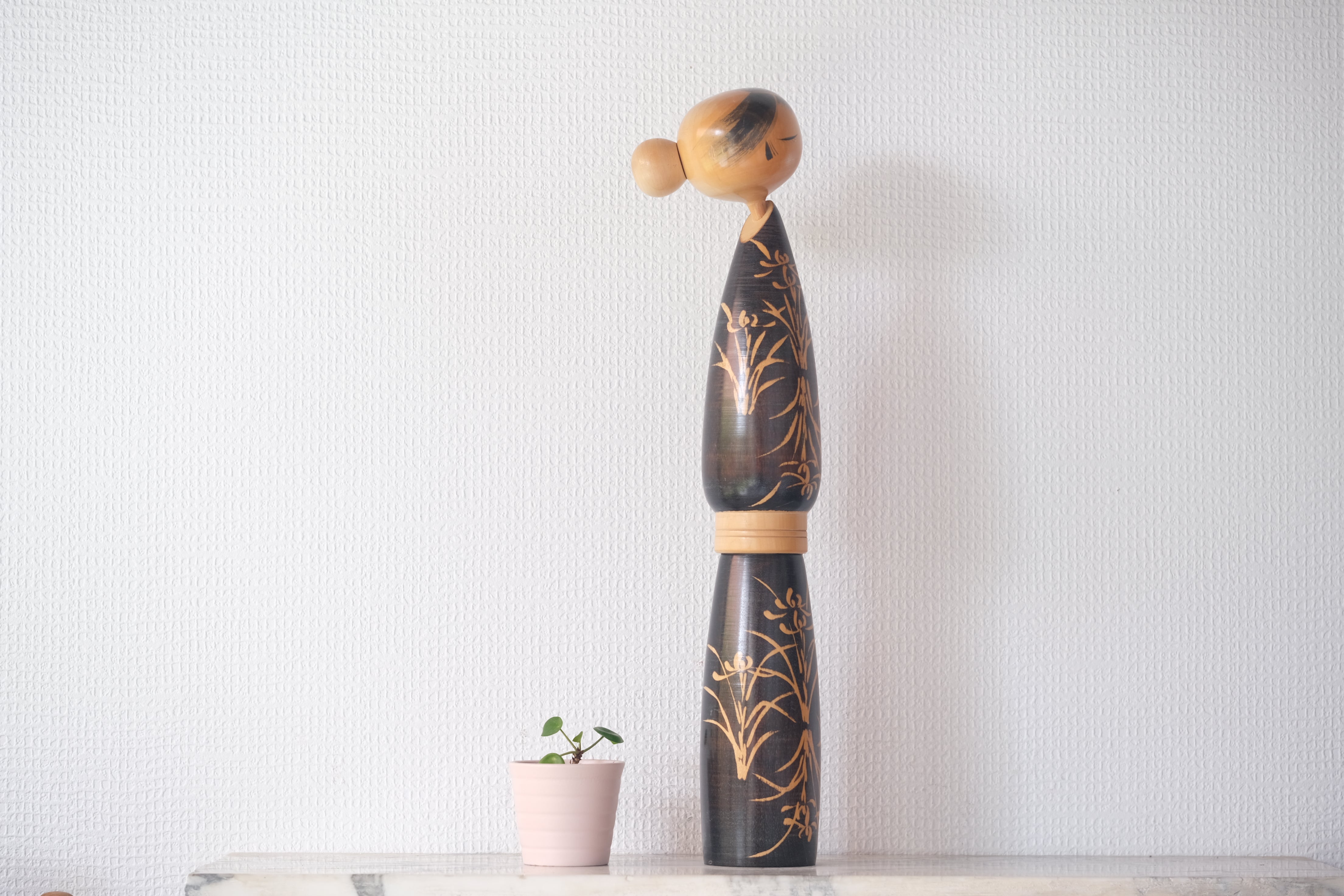 Large Vintage Sosaku Kokeshi By Sato Suigai (1920- ) | Titled: 'Semishigure - Chorus of the Cicadas' | 45 cm