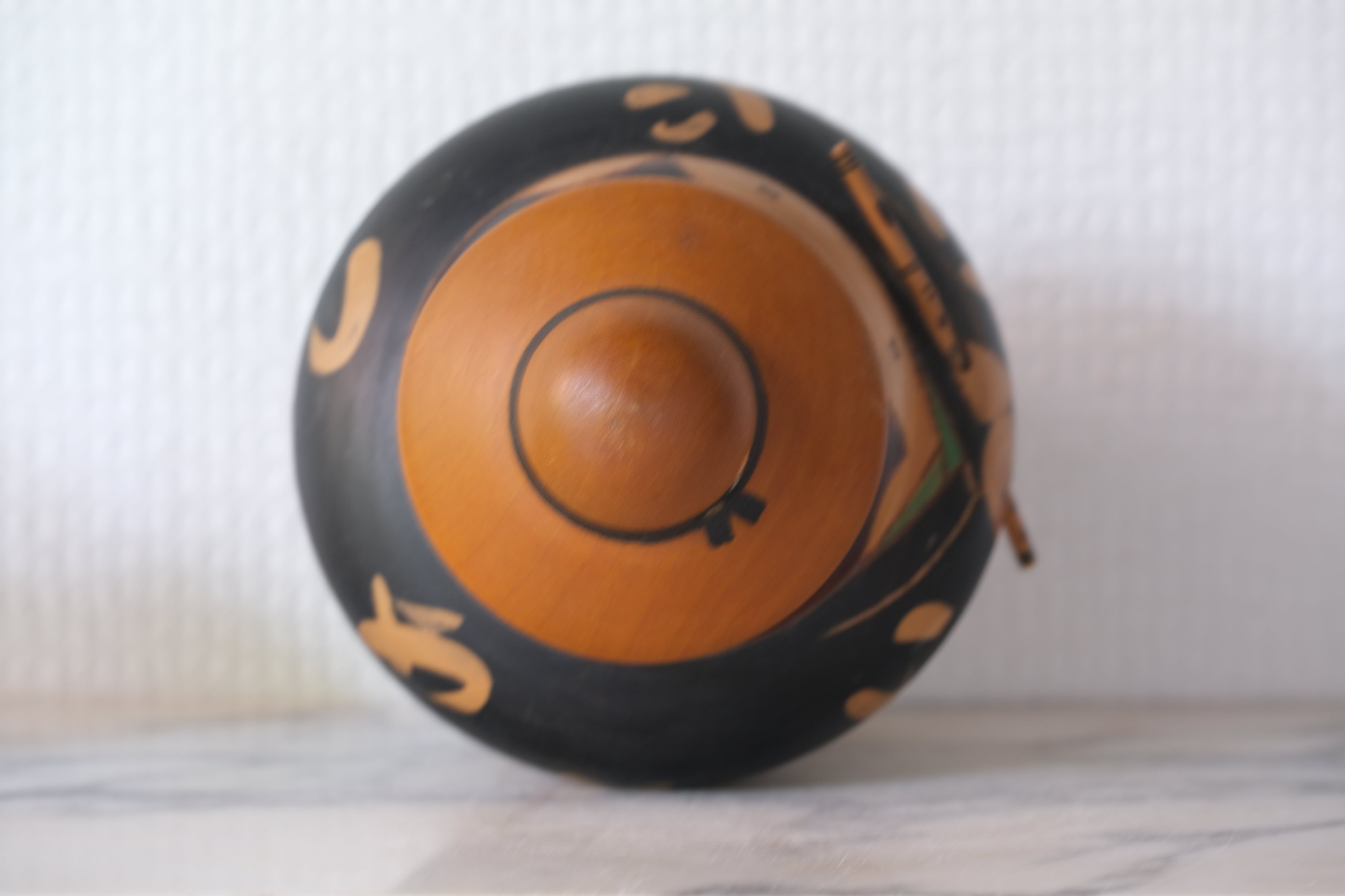 Rare Vintage Kokeshi by Sansaku Sekiguchi 関口 三作 (1925-2018) | 'Flutist' | 15 cm
