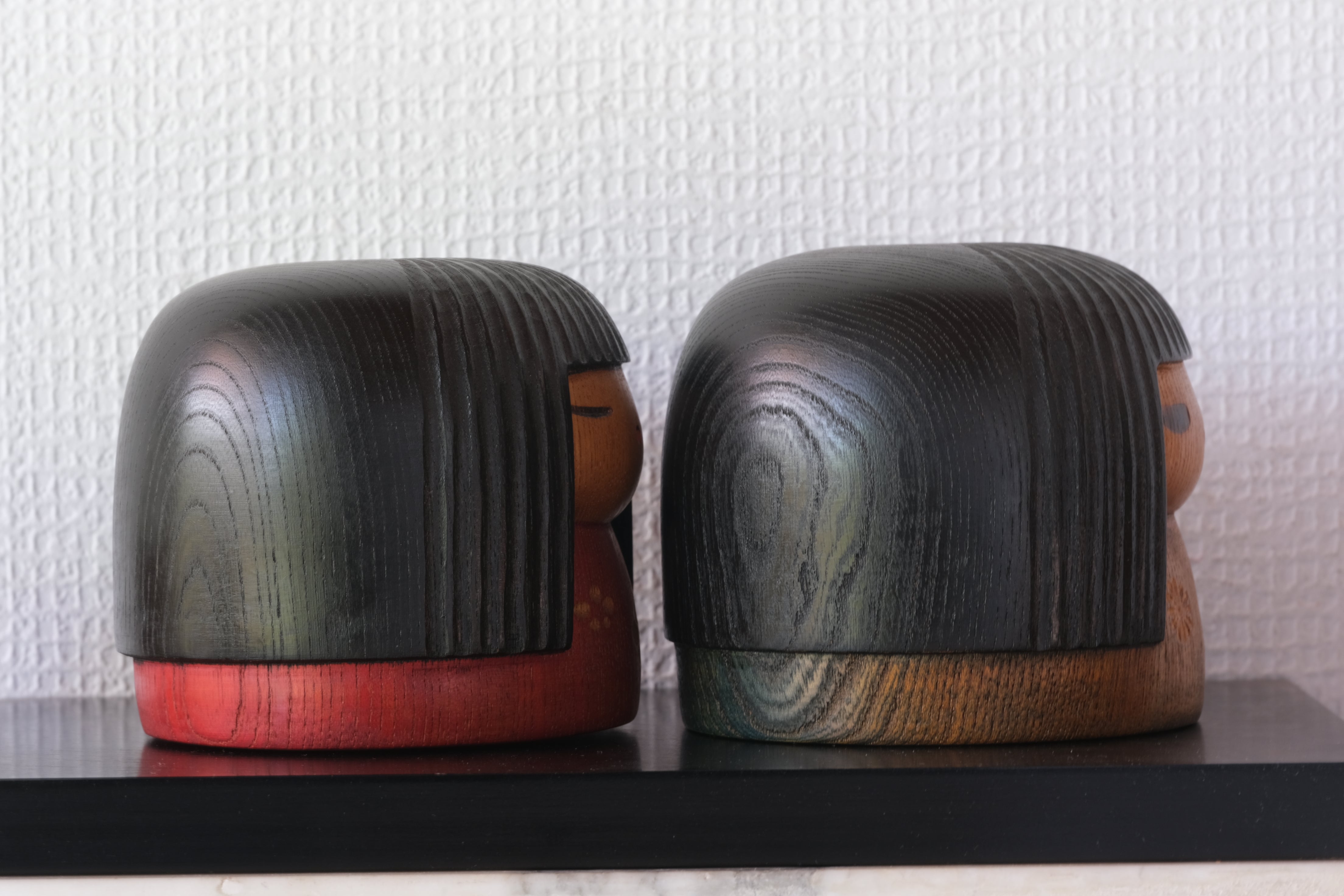 Rare Pair of Vintage Creative Kokeshi by Sanpei Yamanaka (1926-2012) | 9,5 cm and 10 cm