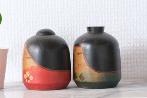 Pair of Vintage Creative Kokeshi by Sanpei Yamanaka (1926-2012) | 8,5 cm and 9 cm