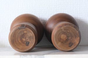 Couple of Vintage Creative Kokeshi By Kenichi Murakami 村上けんー (1929 - ) | 16 cm