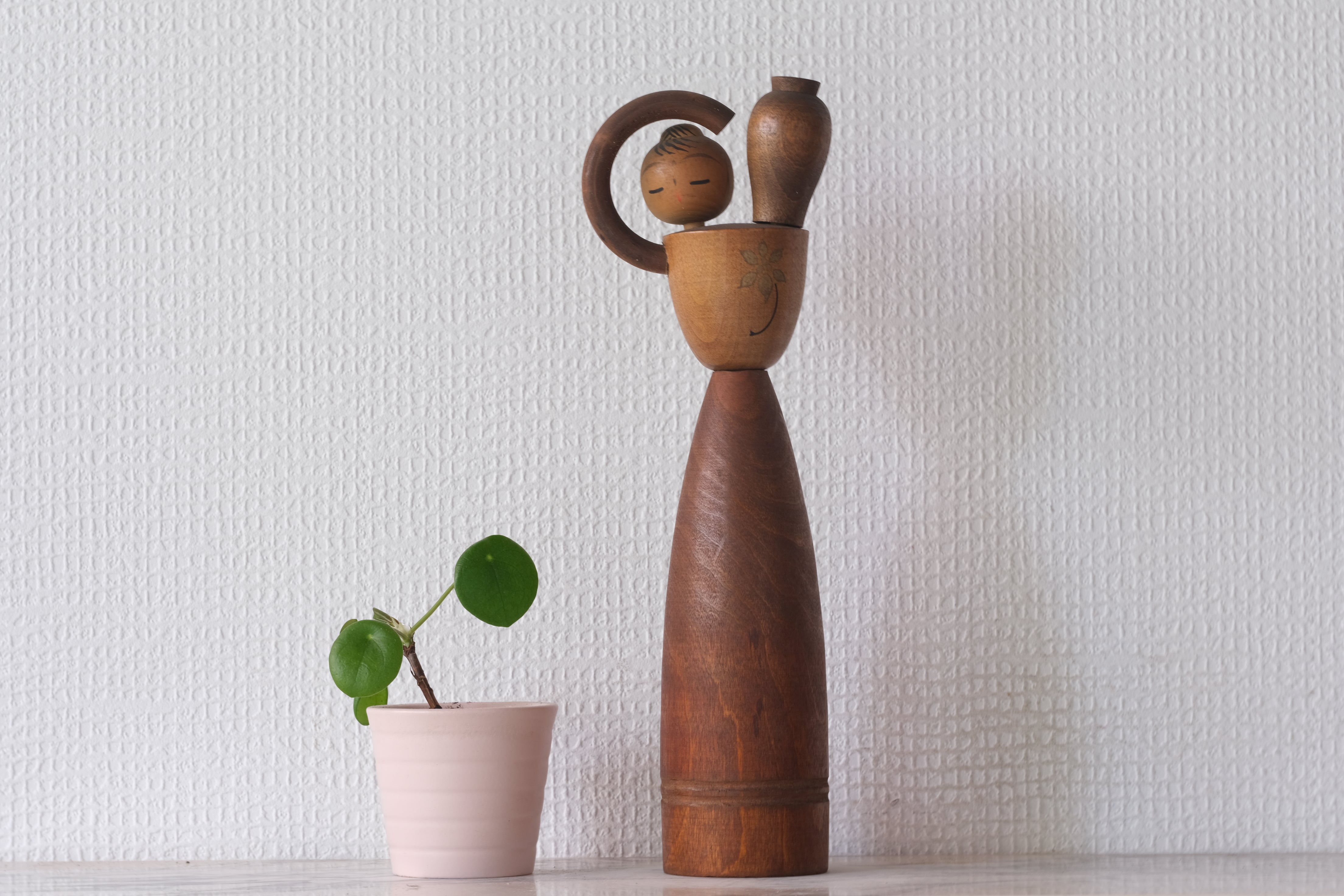 Vintage Sosaku Kokeshi with Jar| 28 cm