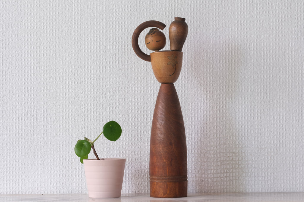 Vintage Sosaku Kokeshi with Jar| 28 cm