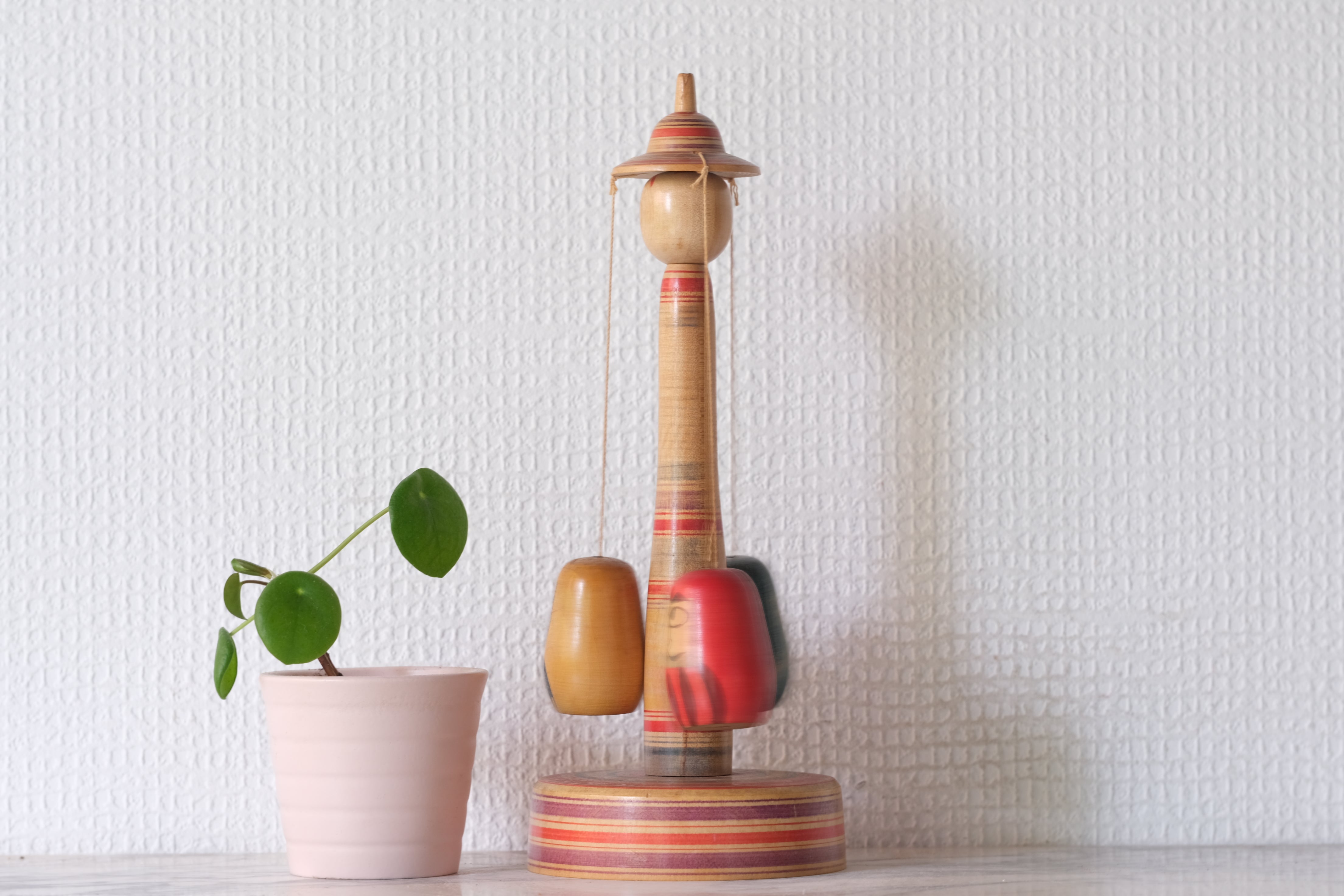 Rare Vintage Kokeshi Carousel with Daruma | 24 cm