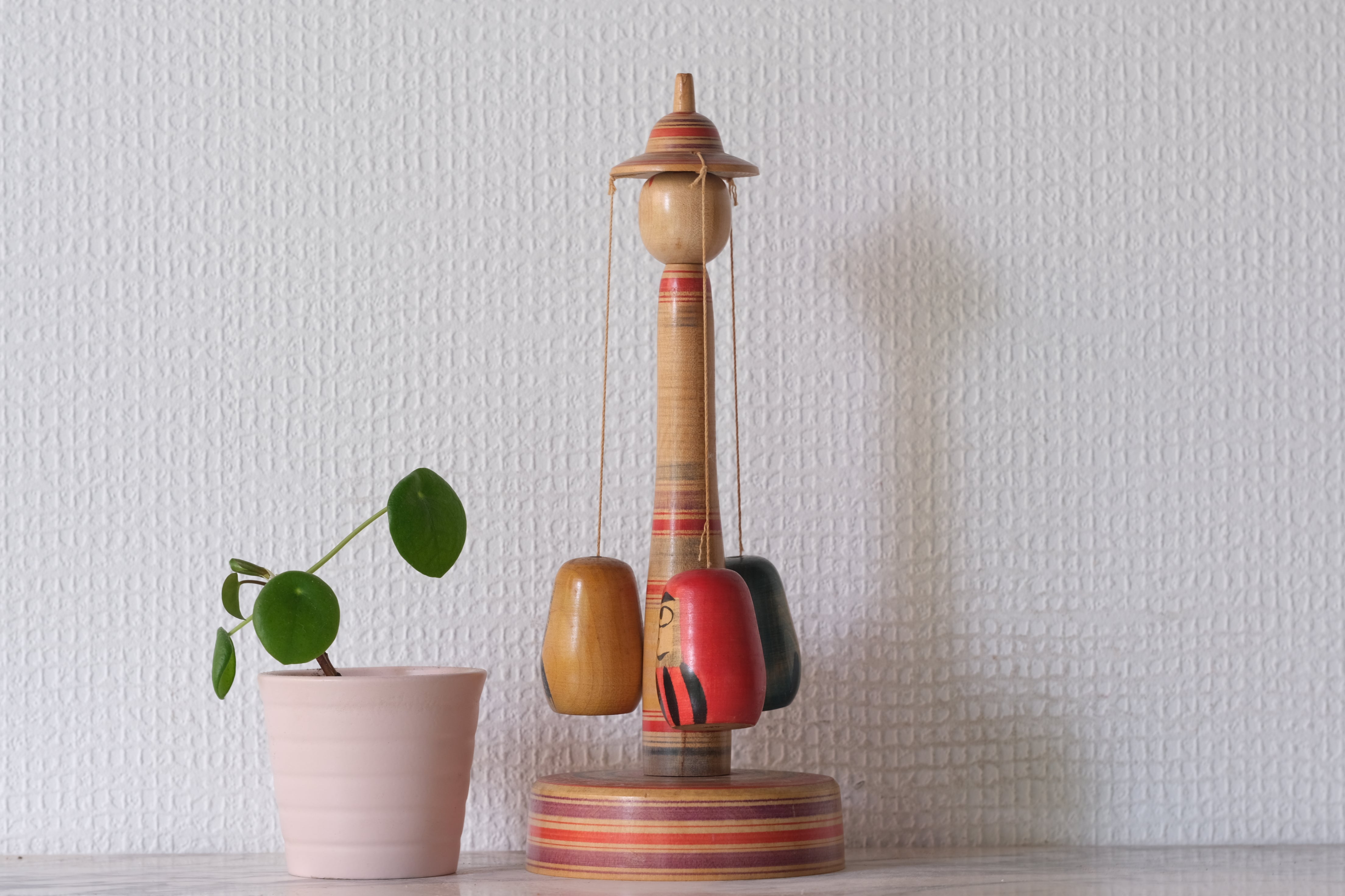 Rare Vintage Kokeshi Carousel with Daruma | 24 cm