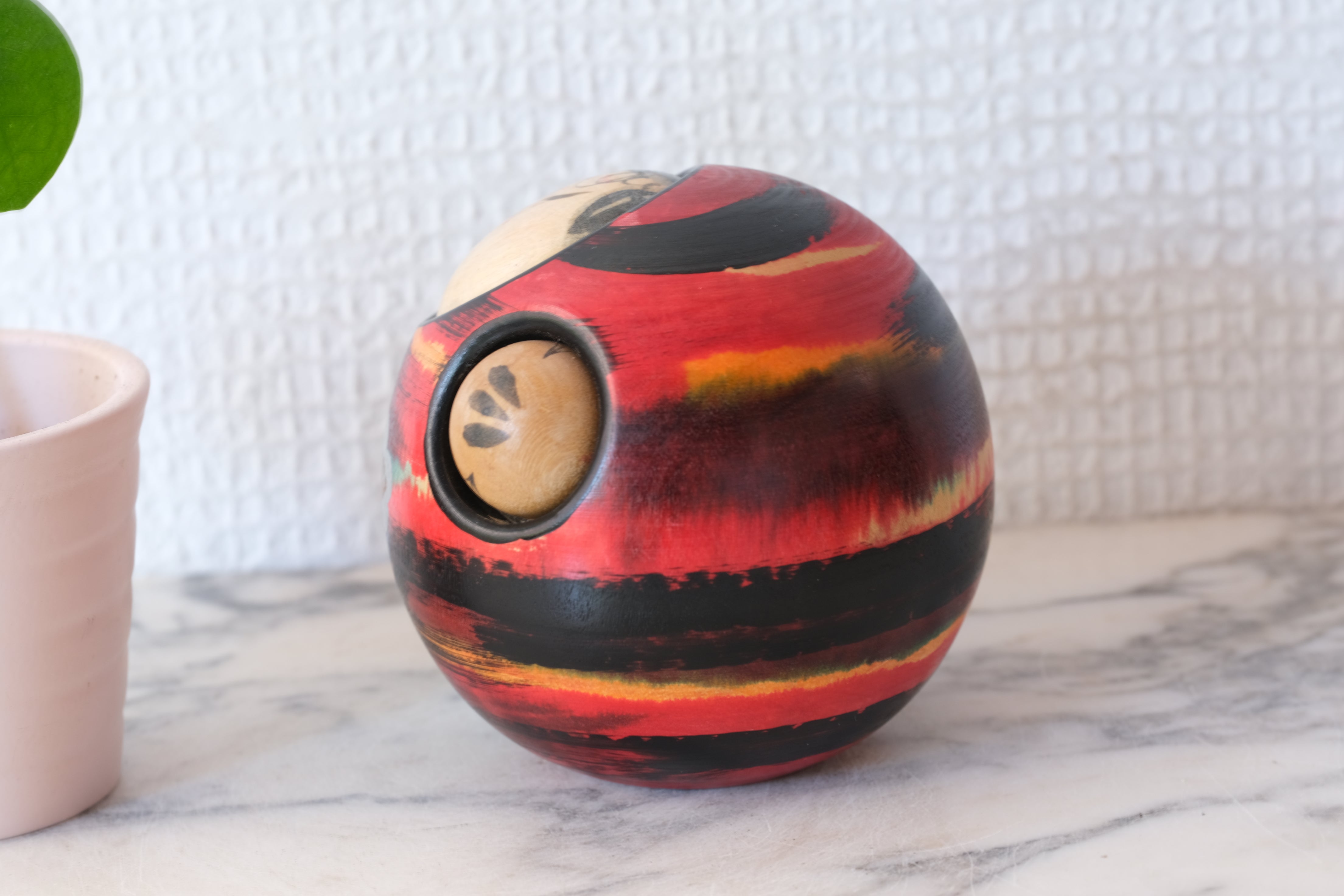 Rare Vintage Creative Kokeshi by Katase Kaihei 片瀬快平 (1922-2015) | 'Oshin - Babysit' | 8 cm