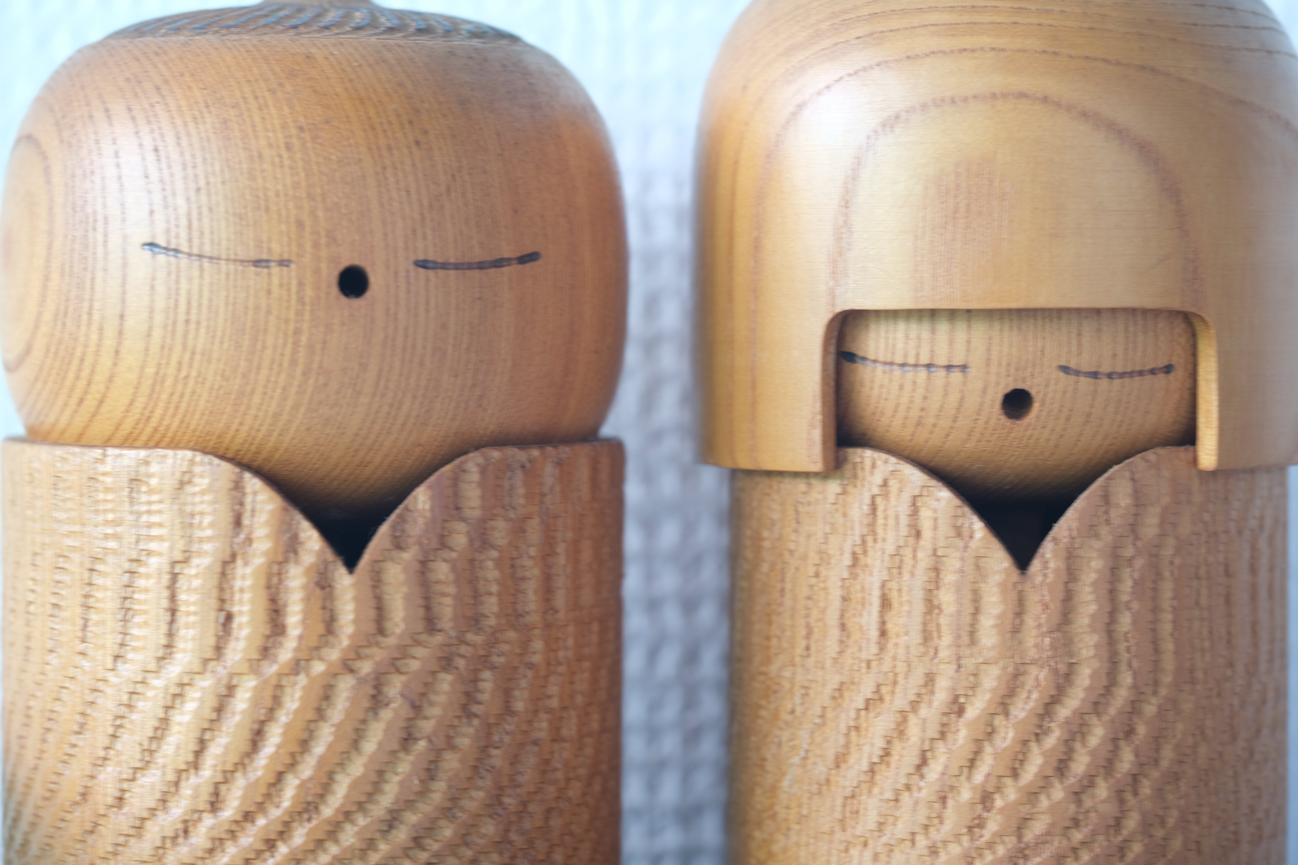 Exclusive Pair of Vintage Creative Kokeshi By The famous Shozan Shido (1932-1995) | 16 cm