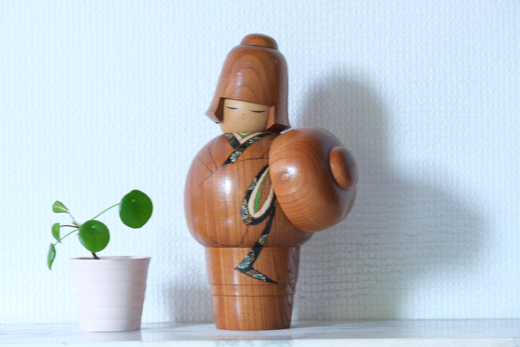 Rare Vintage Sosaku Kokeshi By Sato Suigai 佐藤翠崕 (1920-) | 23,5 cm