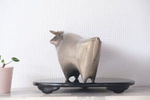 Metal Bull by Saegusa Sotaro 三枝惣太郎 (1911-2006) | With Original Box | 10 cm