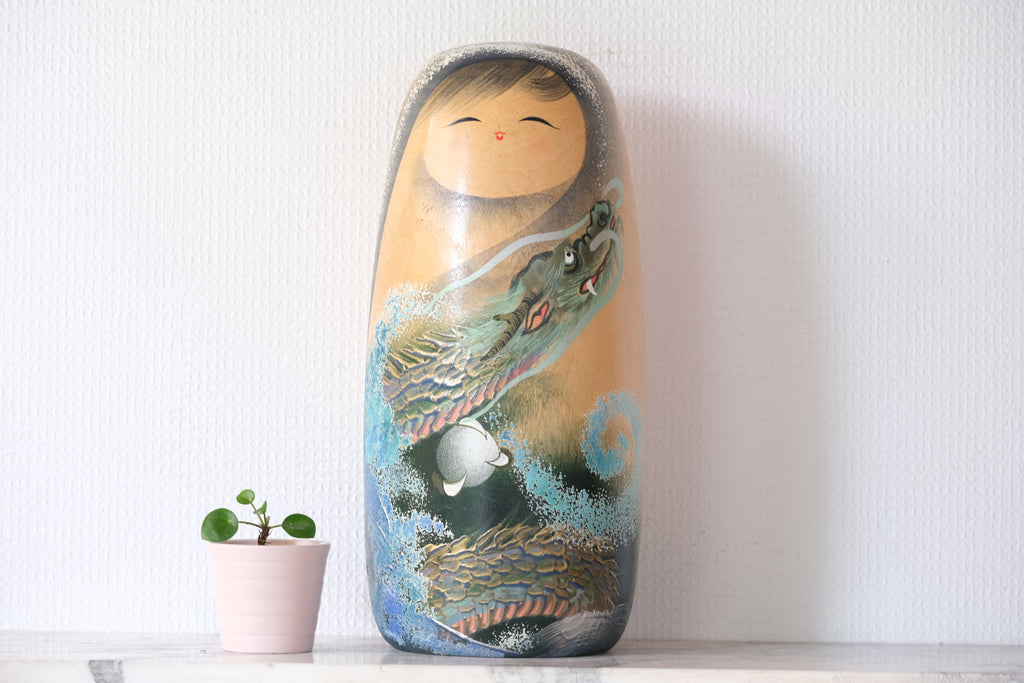 Exclusive Large Vintage Creative Kokeshi By Sato Koson | 32,5 cm