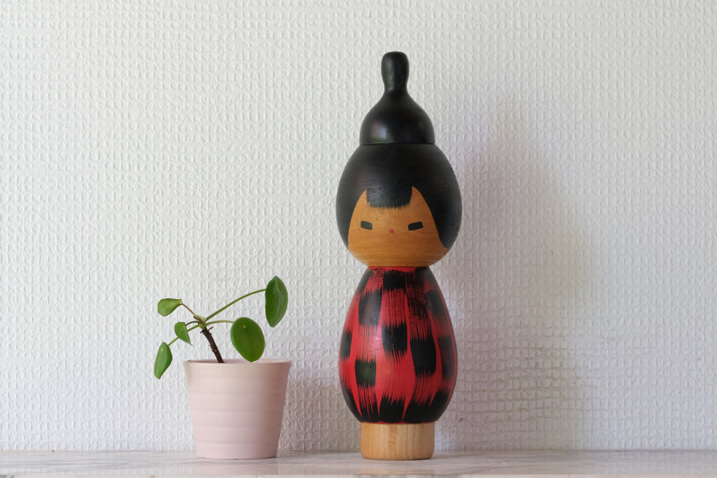 Rare Vintage Sosaku Kokeshi by Hideo Ishihara (1925-1999) | Titled: 'Donko' | 25 cm