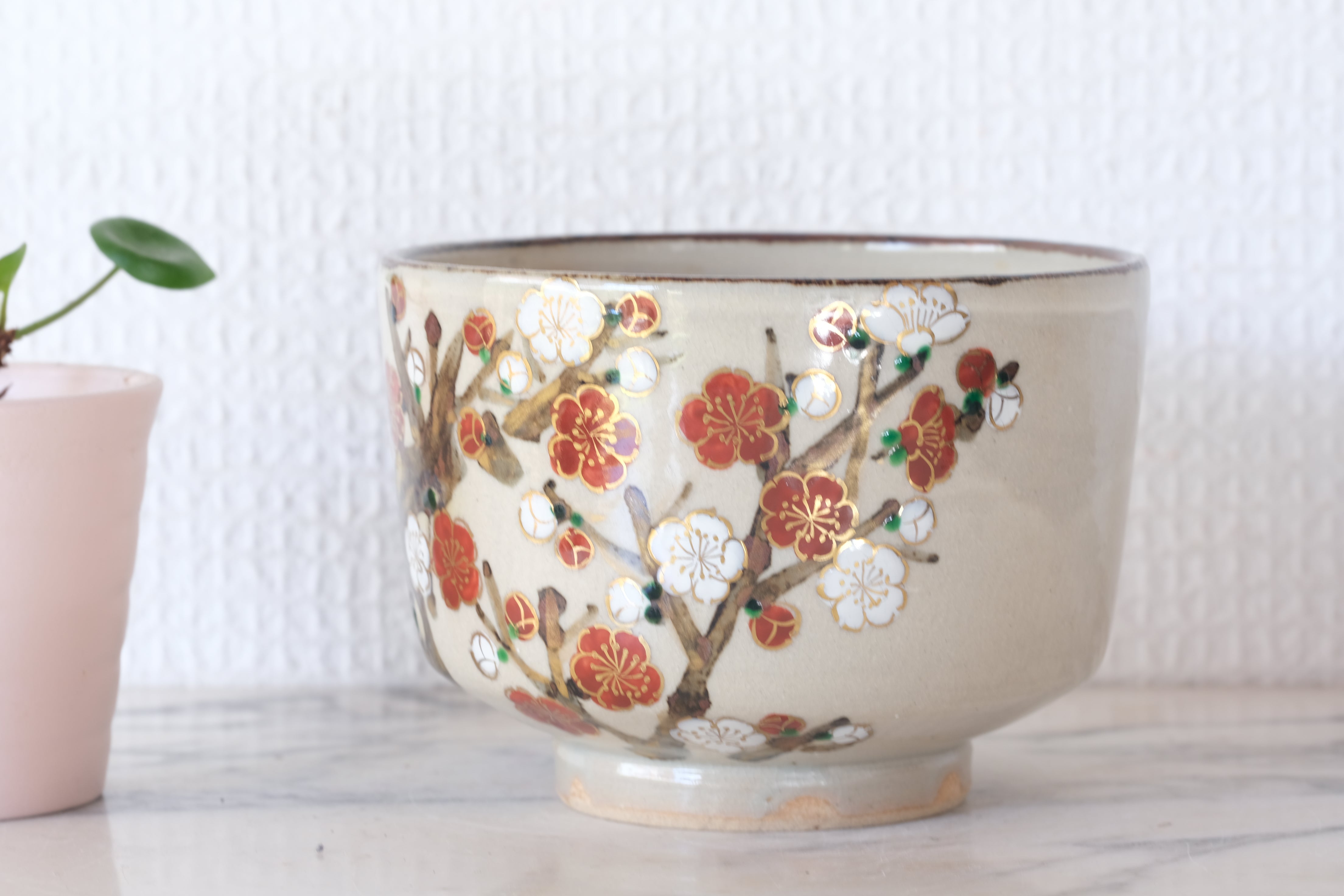 Japanese Ceramic Tea Bowl with Blossoms | 7,5 cm