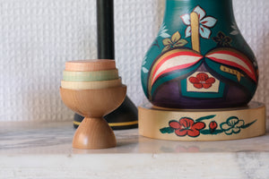 Vintage Sosaku Kokeshi Set by Norinao Takahashi 高橋宣直 | 18 cm and 19 cm