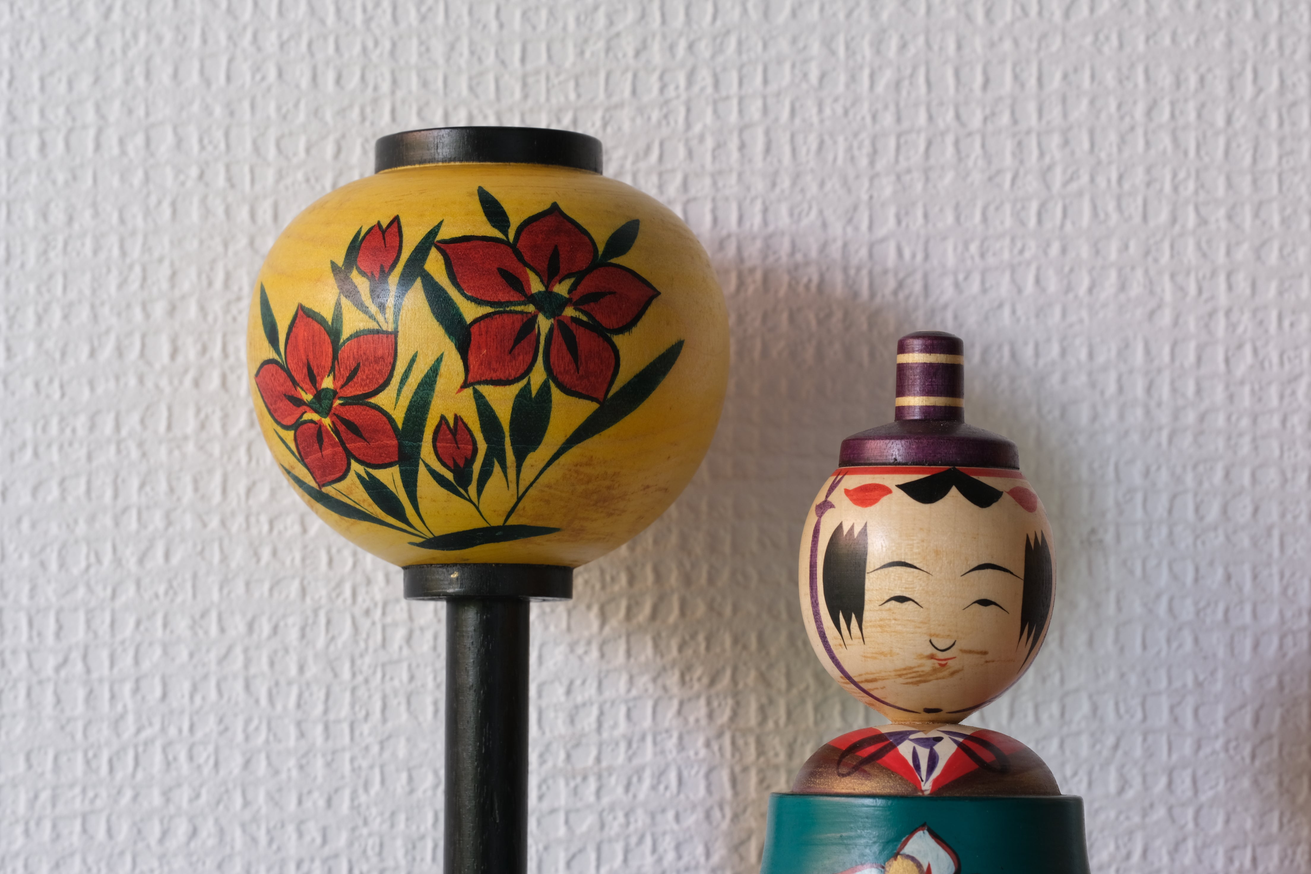 Vintage Sosaku Kokeshi Set by Norinao Takahashi 高橋宣直 | 18 cm and 19 cm