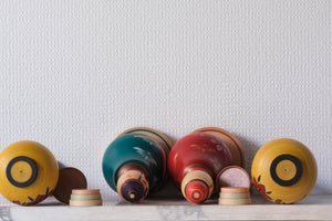 Vintage Sosaku Kokeshi Set by Norinao Takahashi 高橋宣直 | 18 cm and 19 cm