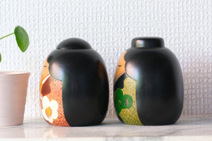 Pair of Vintage Sosaku Kokeshi by Yuji Kawase 川瀬祐志作 (1938-) | 10 cm