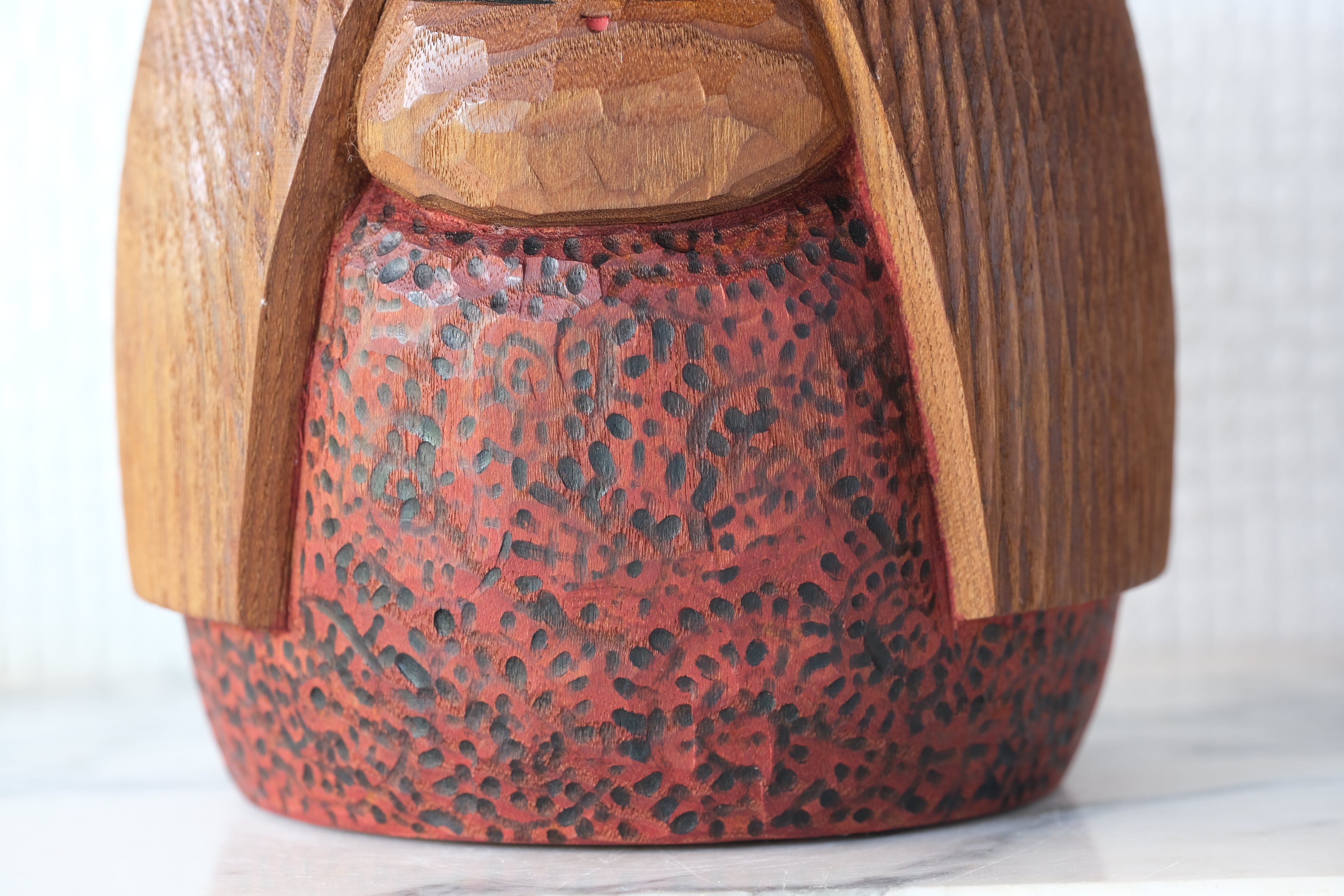 Exclusive Vintage Creative Kokeshi by Issetsu Kuribayashi 栗林一雪 (1924-2011) | Titled: 童子 - Warashi - Child | With Original Box | 13 cm
