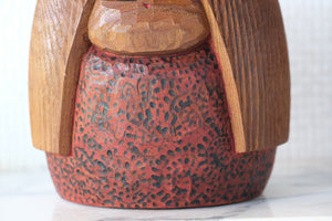 Exclusive Vintage Creative Kokeshi by Issetsu Kuribayashi 栗林一雪 (1924-2011) | Titled: 童子 - Warashi - Child | With Original Box | 13 cm