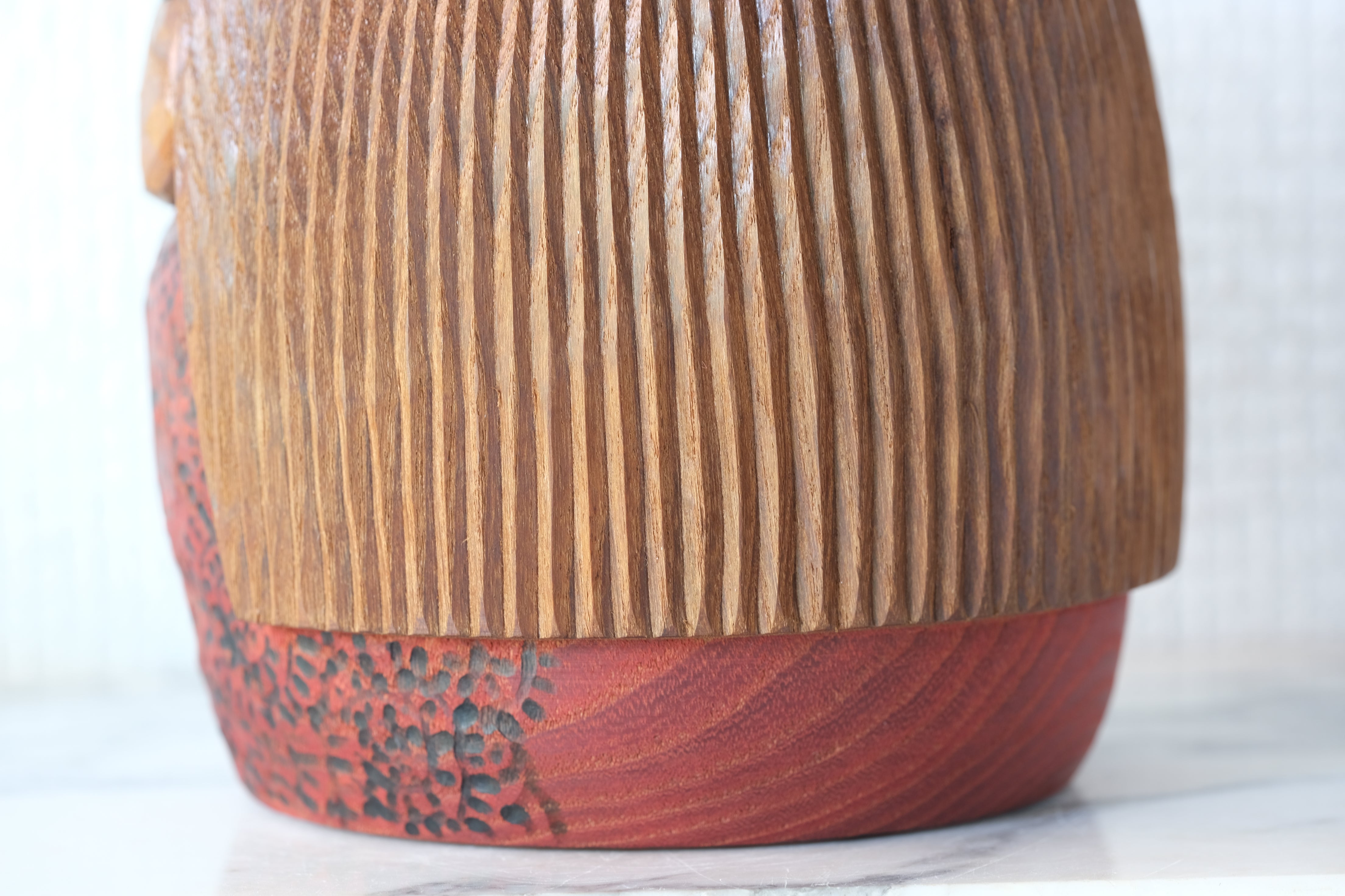 Exclusive Vintage Creative Kokeshi by Issetsu Kuribayashi 栗林一雪 (1924-2011) | Titled: 童子 - Warashi - Child | With Original Box | 13 cm