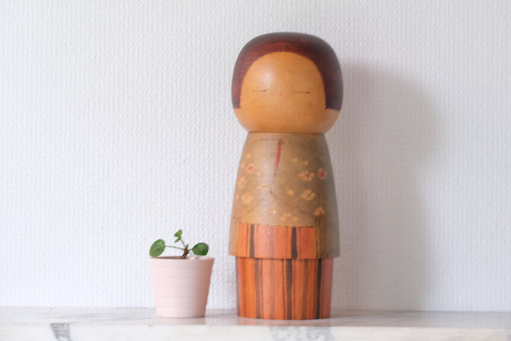 Rare Vintage Creative Kokeshi by Uchida Shinichiro | 28,5 cm