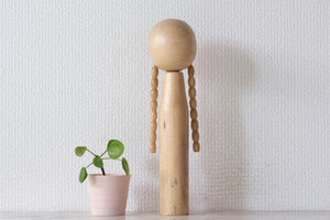 Vintage Creative Kokeshi with Pigtails by Eiko Shibata (1924 - ) | 28,5 cm