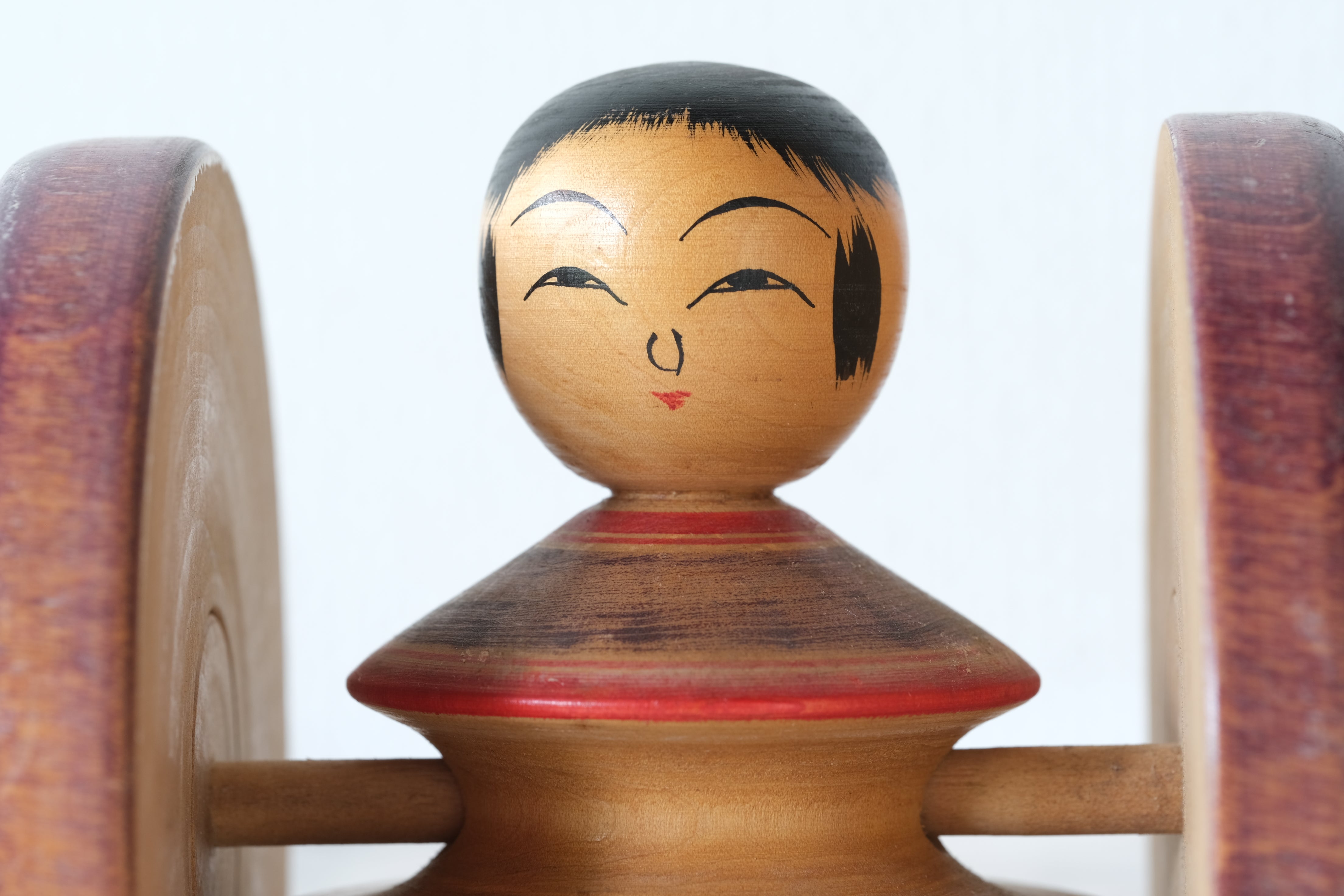 Large Rare Vintage Traditional Kokeshi Car | 12 cm