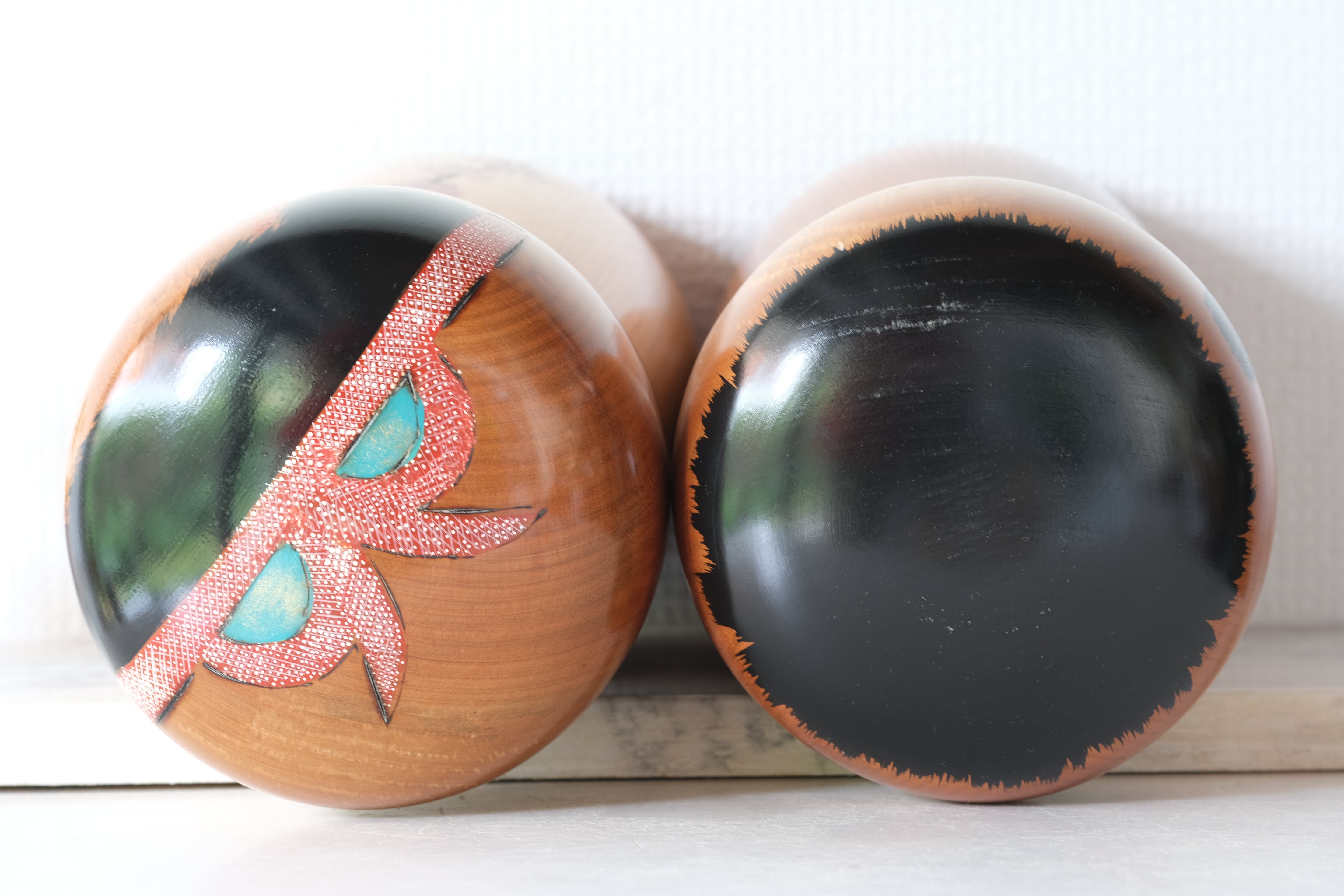 Chunky Pair of Vintage Creative Kokeshi by Takahashi Hashime (1918 - 2002) | 29,5 cm