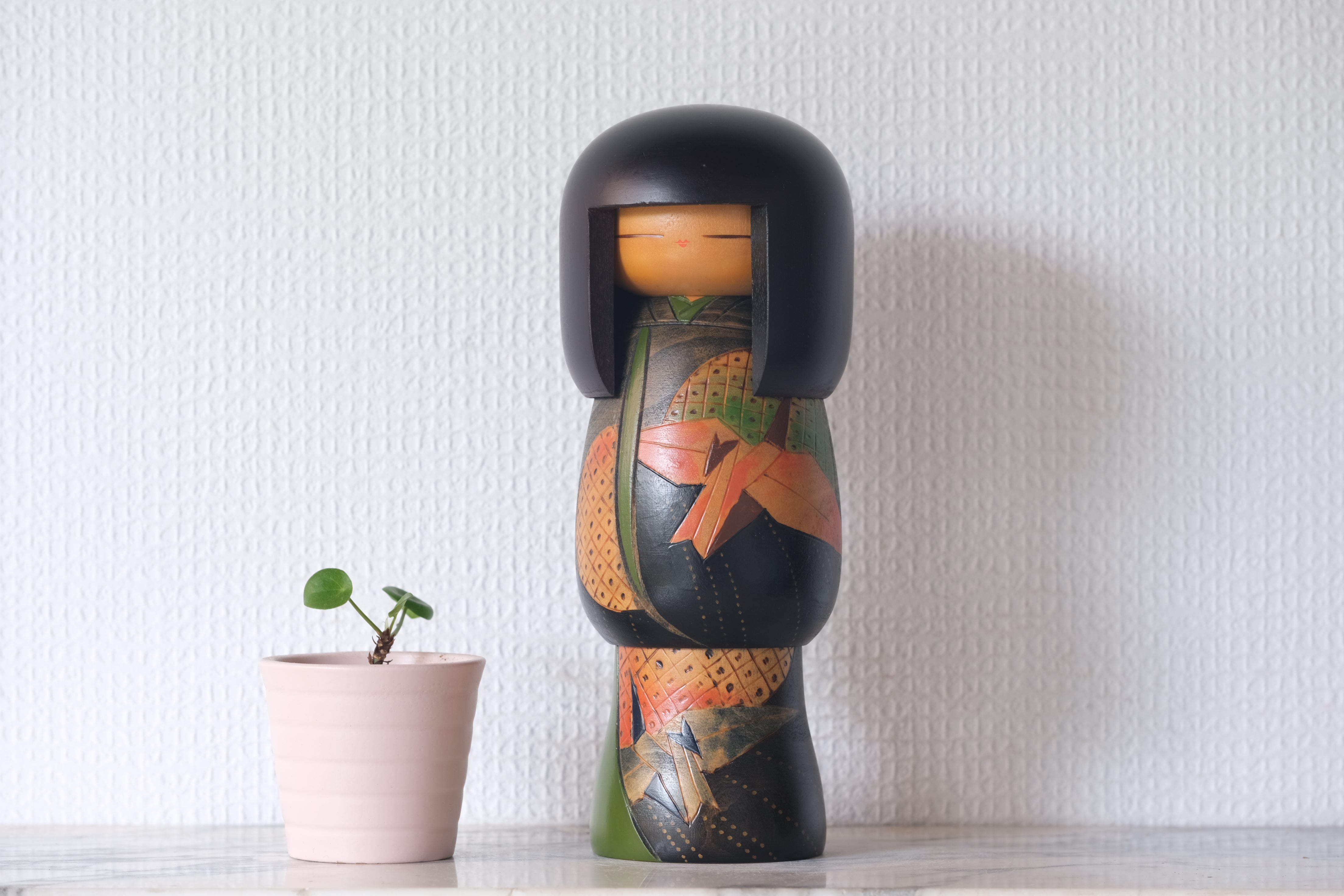 Vintage Gumma Kokeshi by Ishimura with Cranes | 22 cm