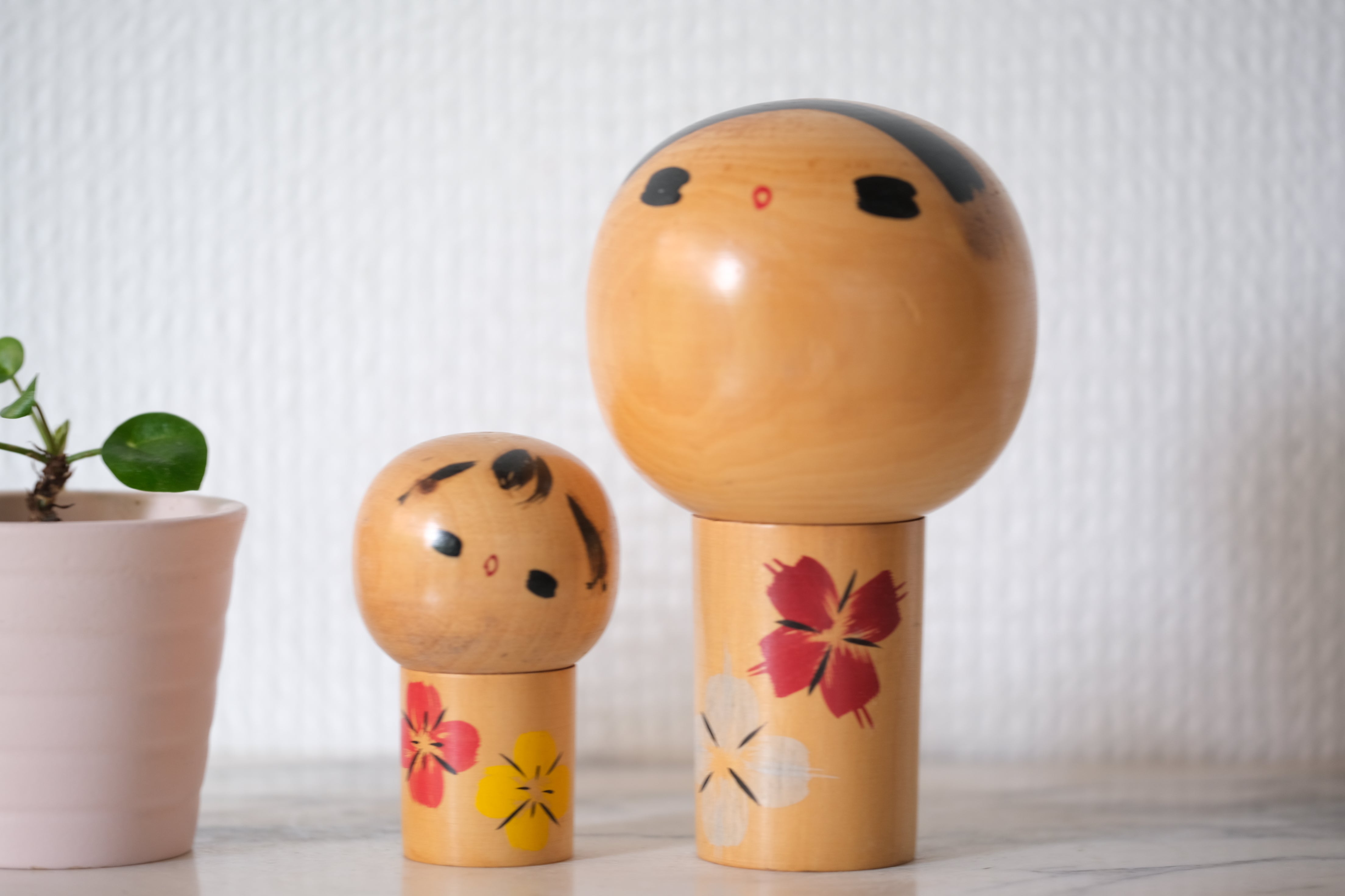Mother and Child Vintage Sosaku Kokeshi | 7 cm and 12,5 cm