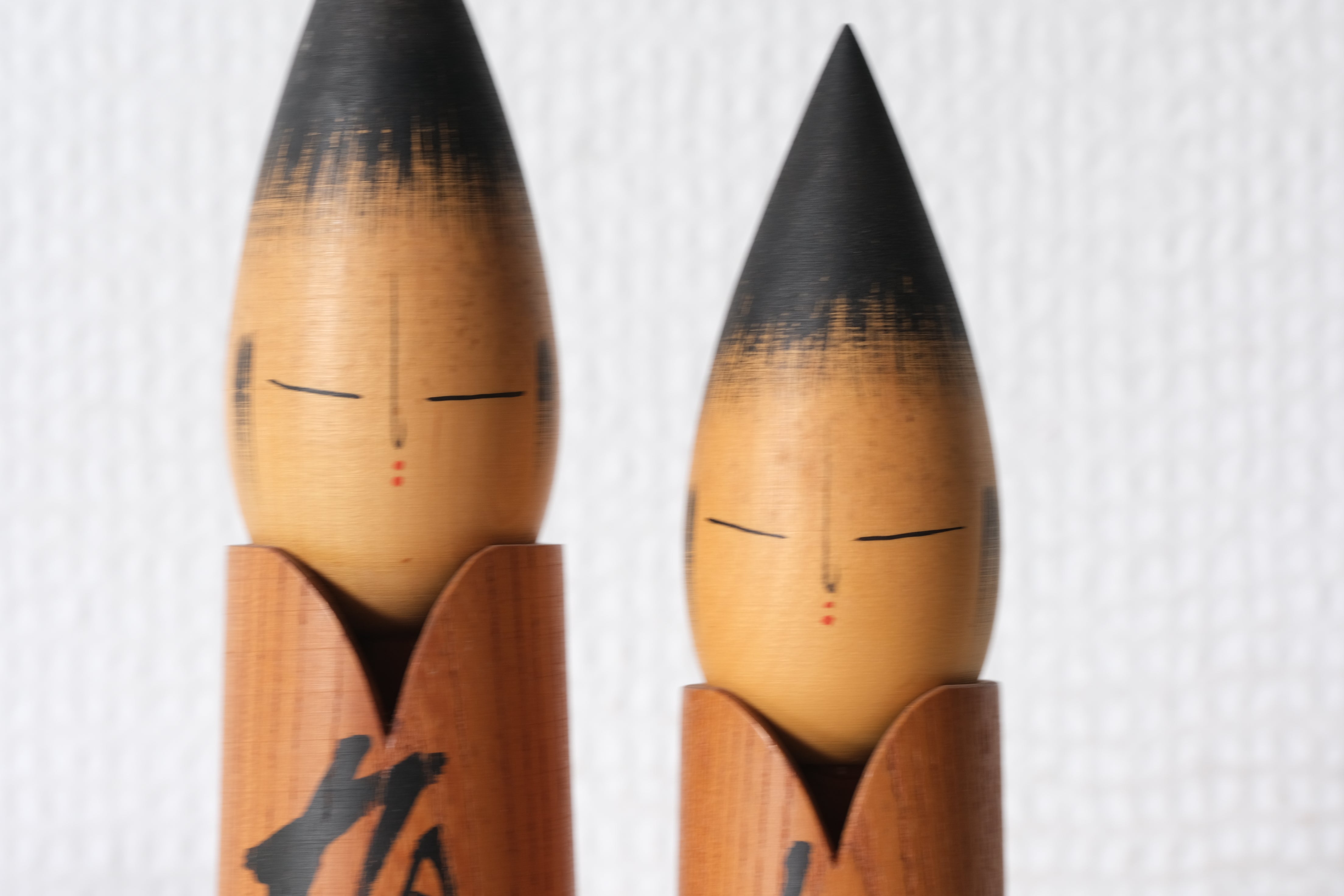 Pair of Vintage Creative Kokeshi by Shozan Shido (1932-1995) | 16 cm and 18 cm