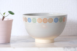 Japanese Ceramic Tea Bowl with Flowers | Chawan | 7 cm