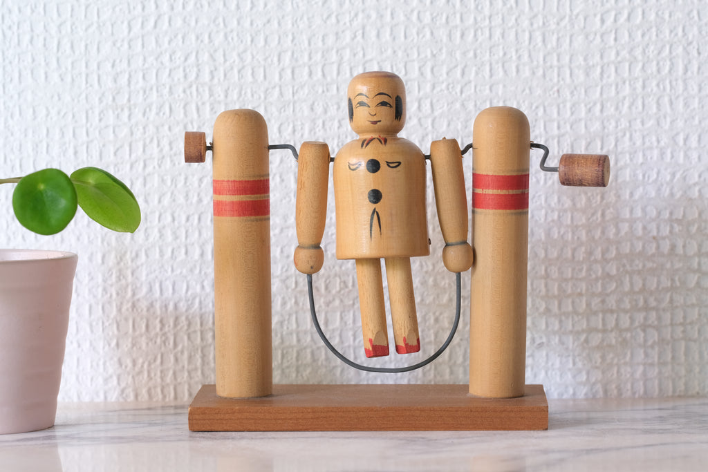 Rare Vintage Traditional Kokeshi Toy | Jump Rope | 12 cm