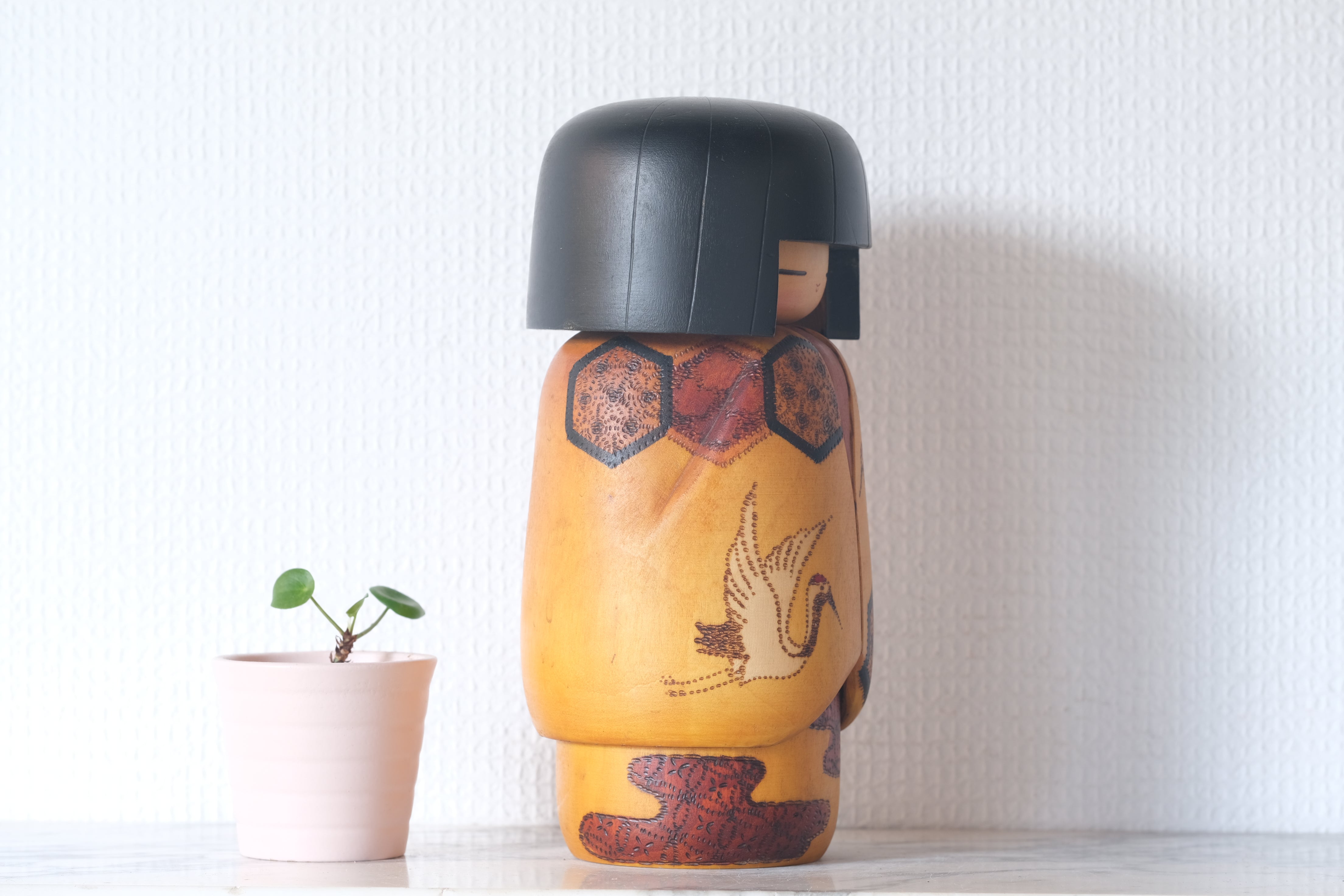 Rare Vintage Creative Kokeshi with Cranes by Yoshio Ohtani (1936- ) | 22 cm