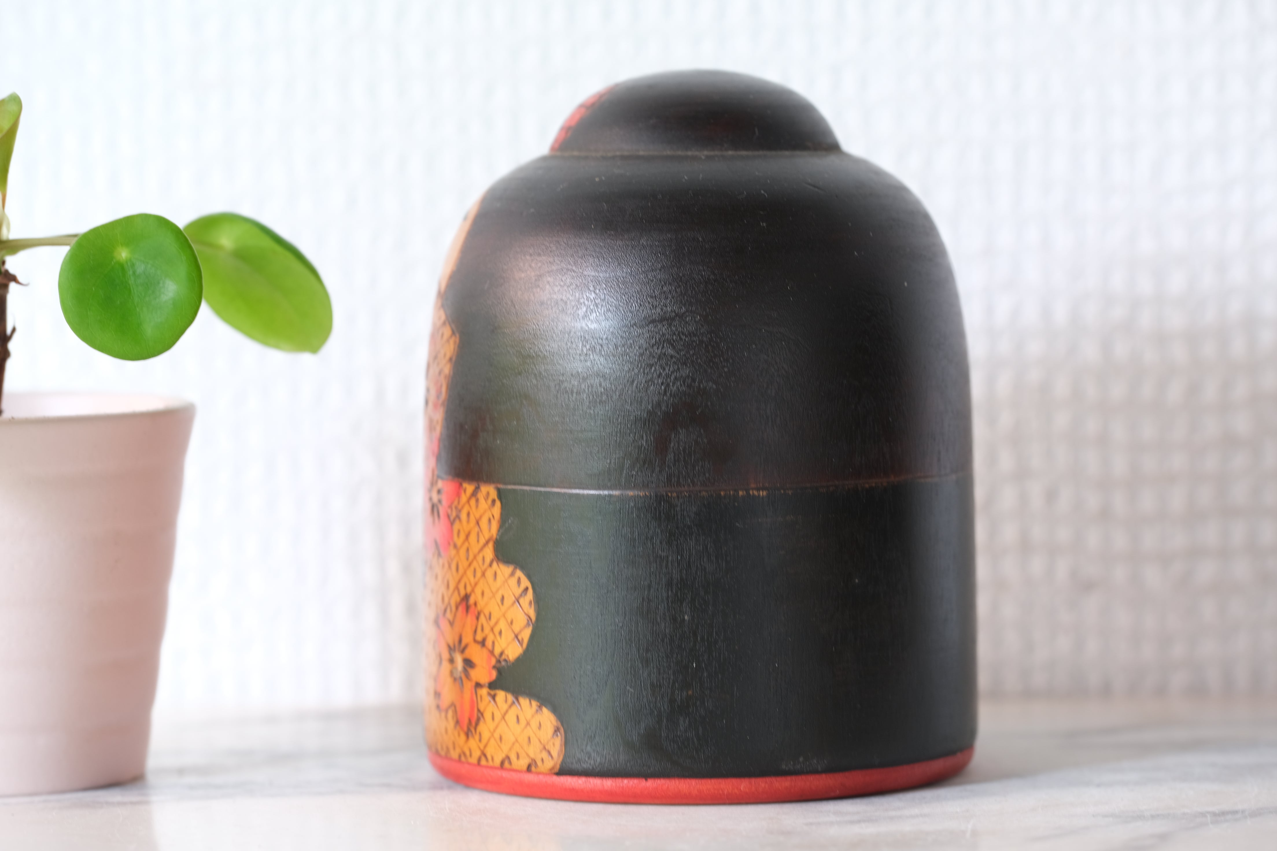 Vintage Sosaku Kokeshi by Fumio Tomidokoro (1948-) | 'Sakura - Cherry Blossom' | 10,5 cm
