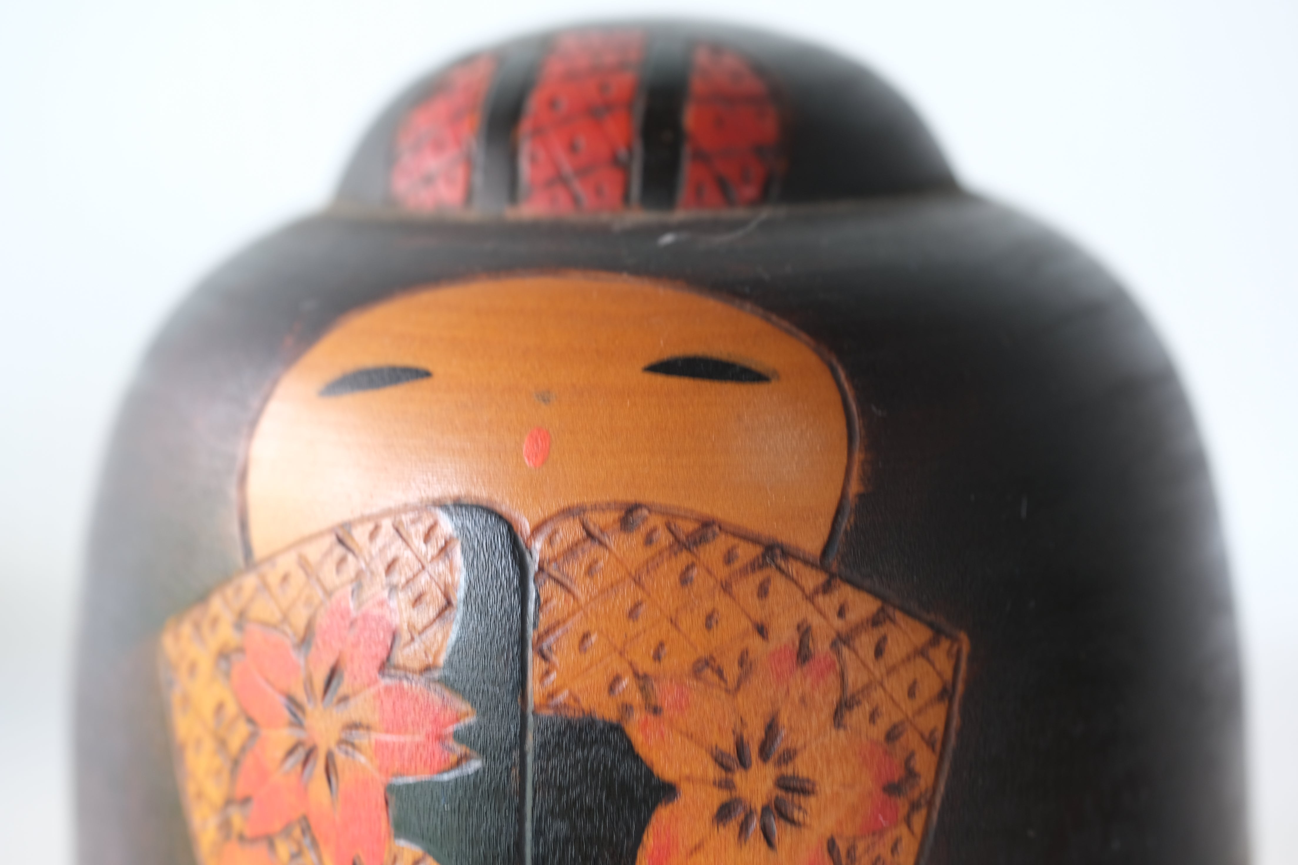 Vintage Sosaku Kokeshi by Fumio Tomidokoro (1948-) | 'Sakura - Cherry Blossom' | 10,5 cm