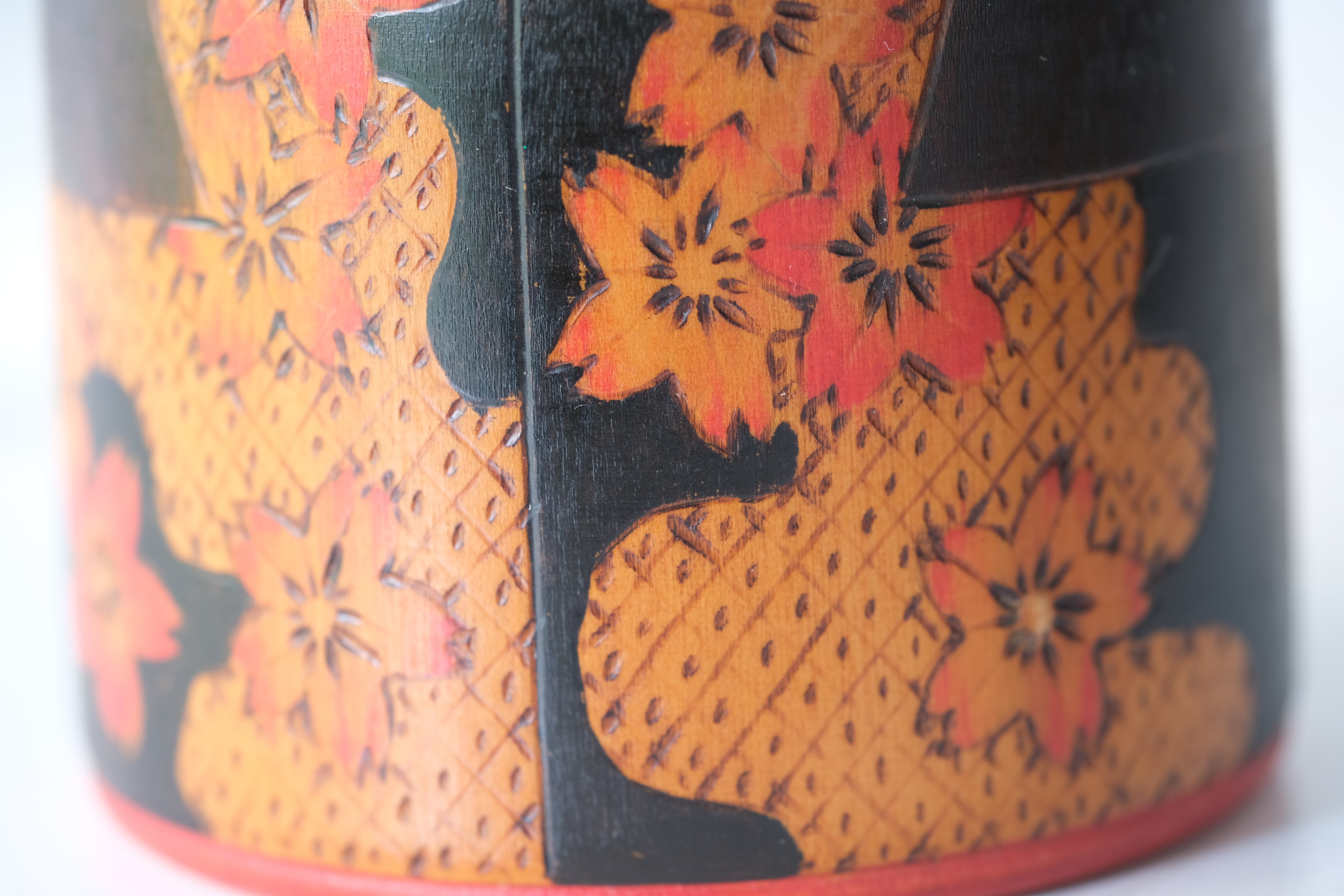 Vintage Sosaku Kokeshi by Fumio Tomidokoro (1948-) | 'Sakura - Cherry Blossom' | 10,5 cm