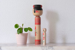 Vintage Traditional Yamagata Kokeshi by Kobayashi Kiyoshi 小林清 | Nested Kokeshi with Mage Haistyle | 21 cm