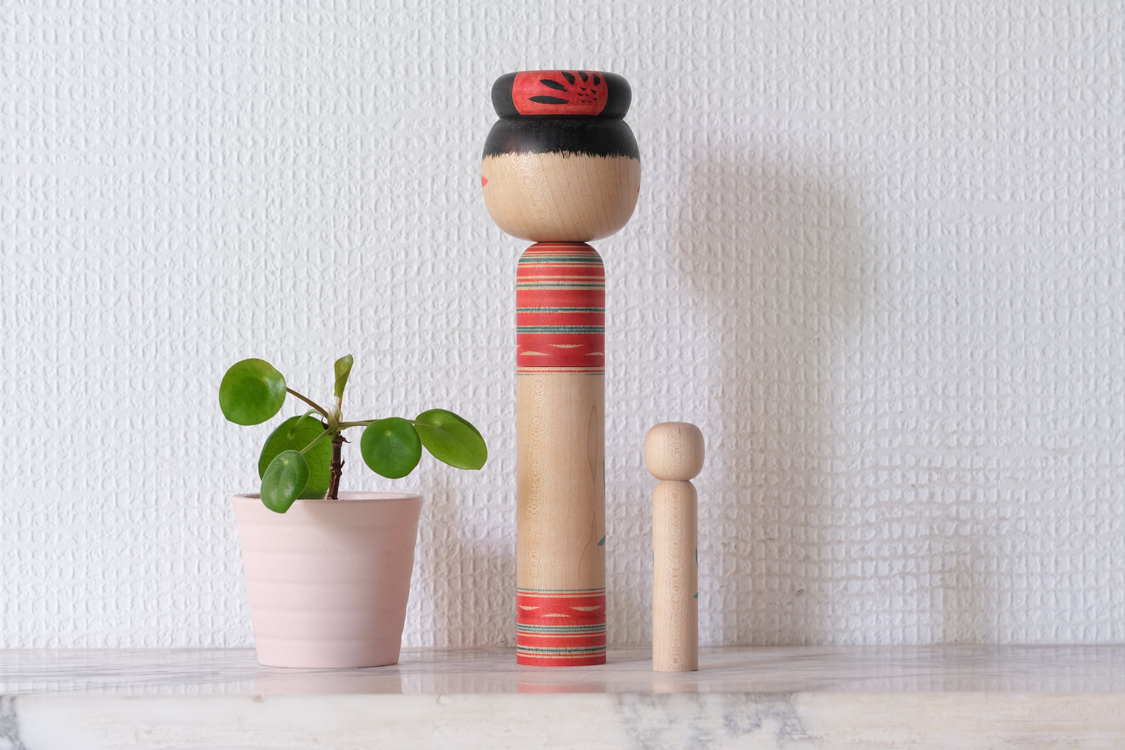 Vintage Traditional Yamagata Kokeshi by Kobayashi Kiyoshi 小林清 | Nested Kokeshi with Mage Haistyle | 21 cm