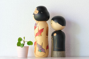 Exclusive Vintage Kokeshi by Sansaku Sekiguchi (1925-2018) |  Bride and Groom | 22 cm and 27 cm