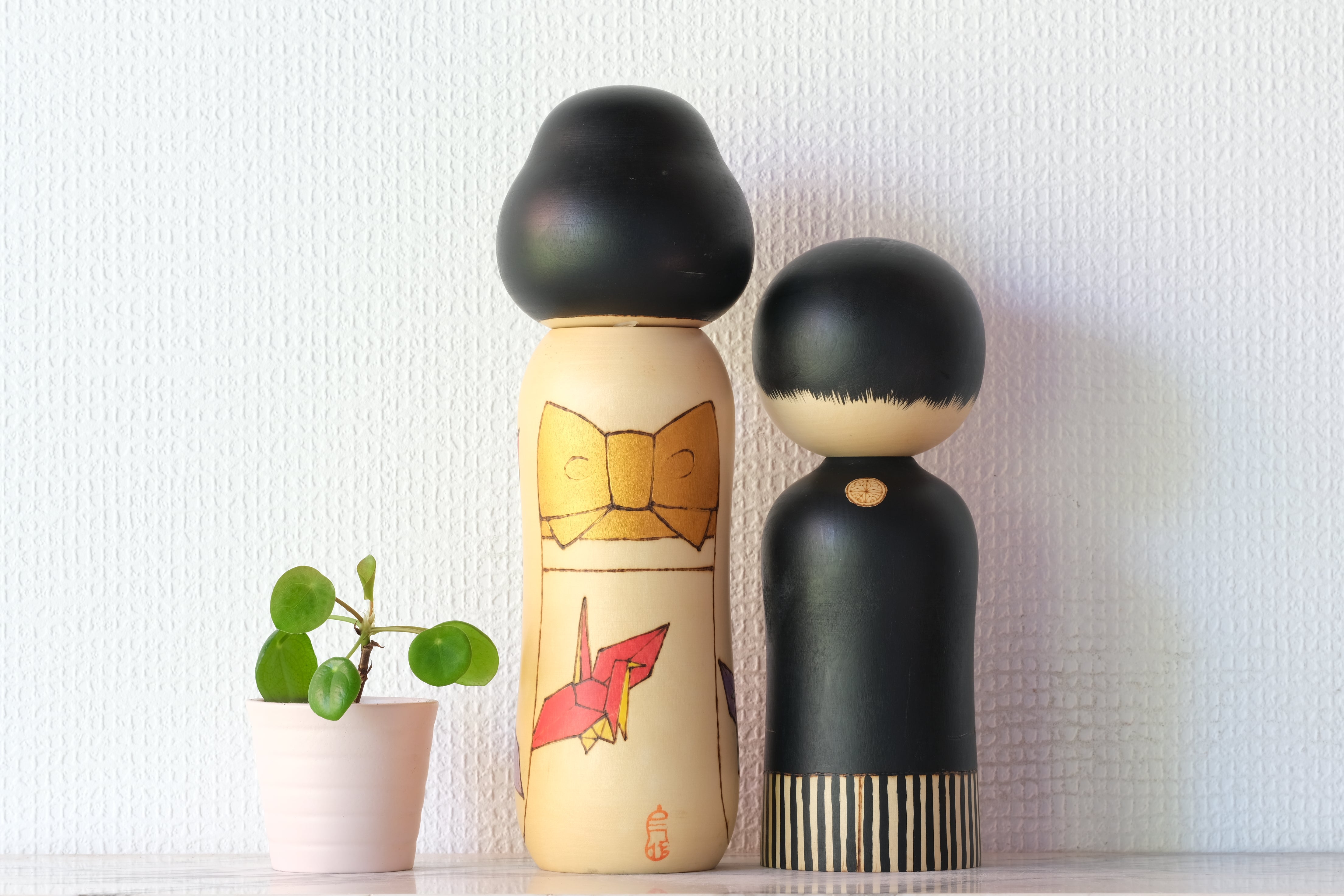 Exclusive Vintage Kokeshi by Sansaku Sekiguchi (1925-2018) |  Bride and Groom | 22 cm and 27 cm