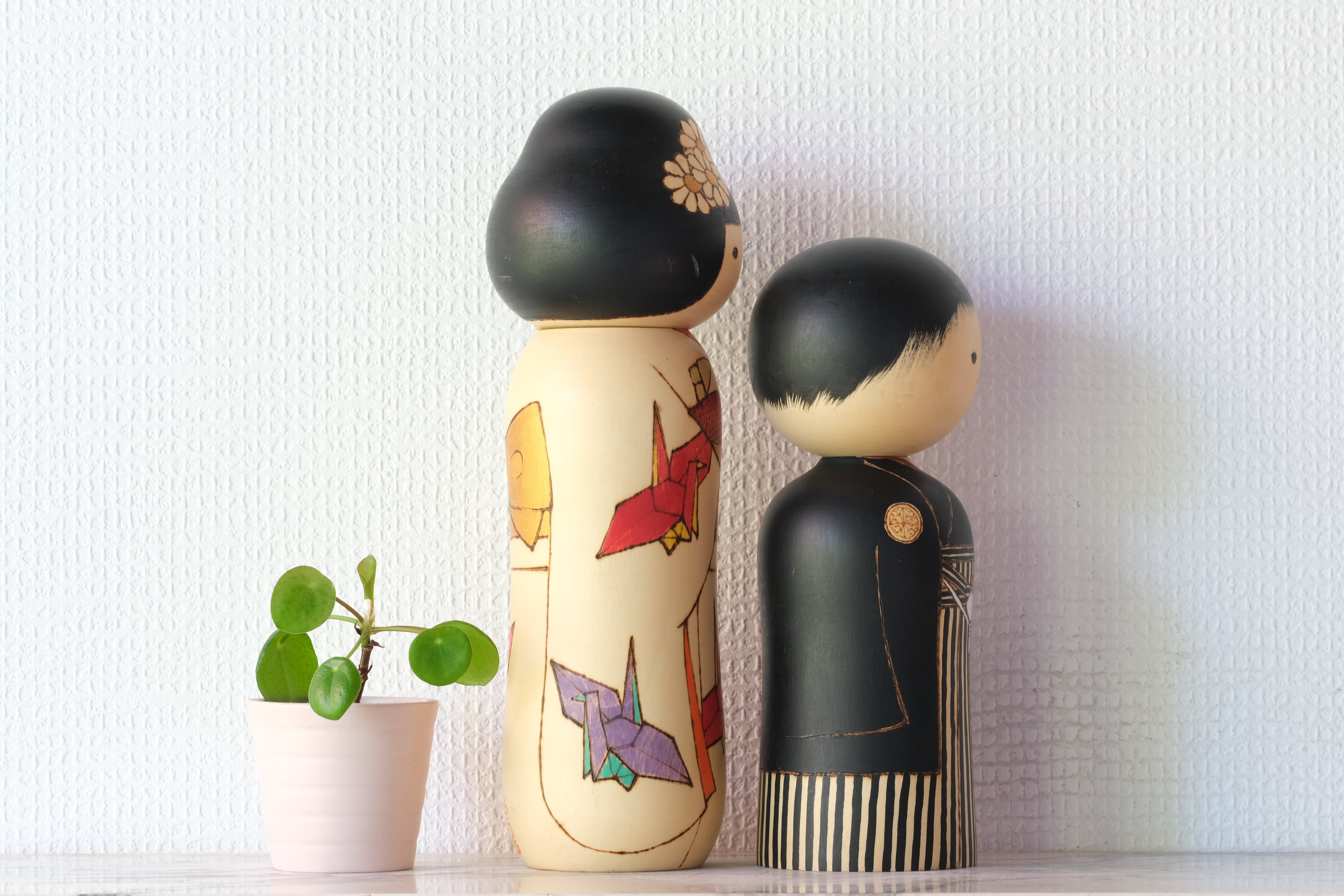 Exclusive Vintage Kokeshi by Sansaku Sekiguchi (1925-2018) |  Bride and Groom | 22 cm and 27 cm
