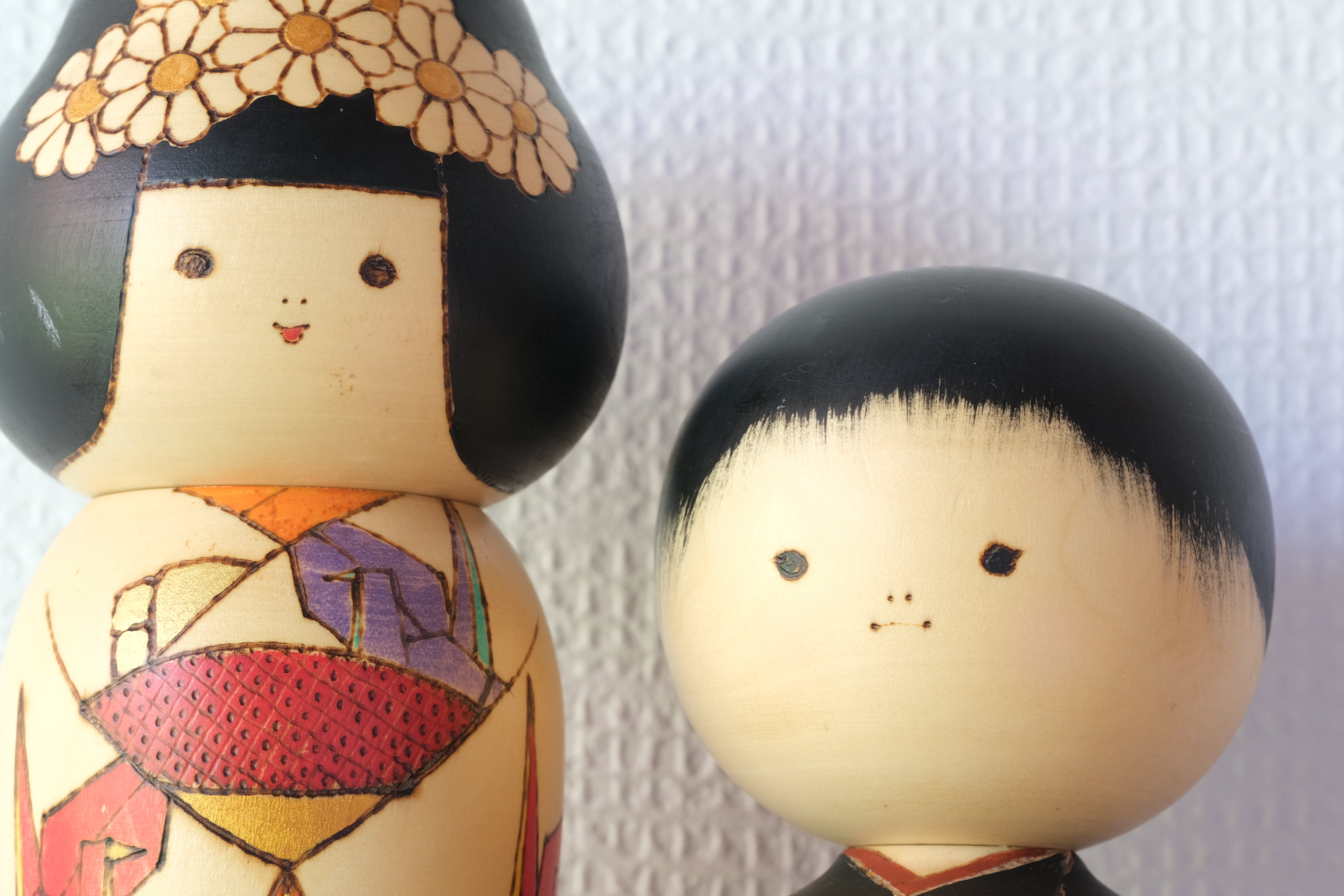 Exclusive Vintage Kokeshi by Sansaku Sekiguchi (1925-2018) |  Bride and Groom | 22 cm and 27 cm