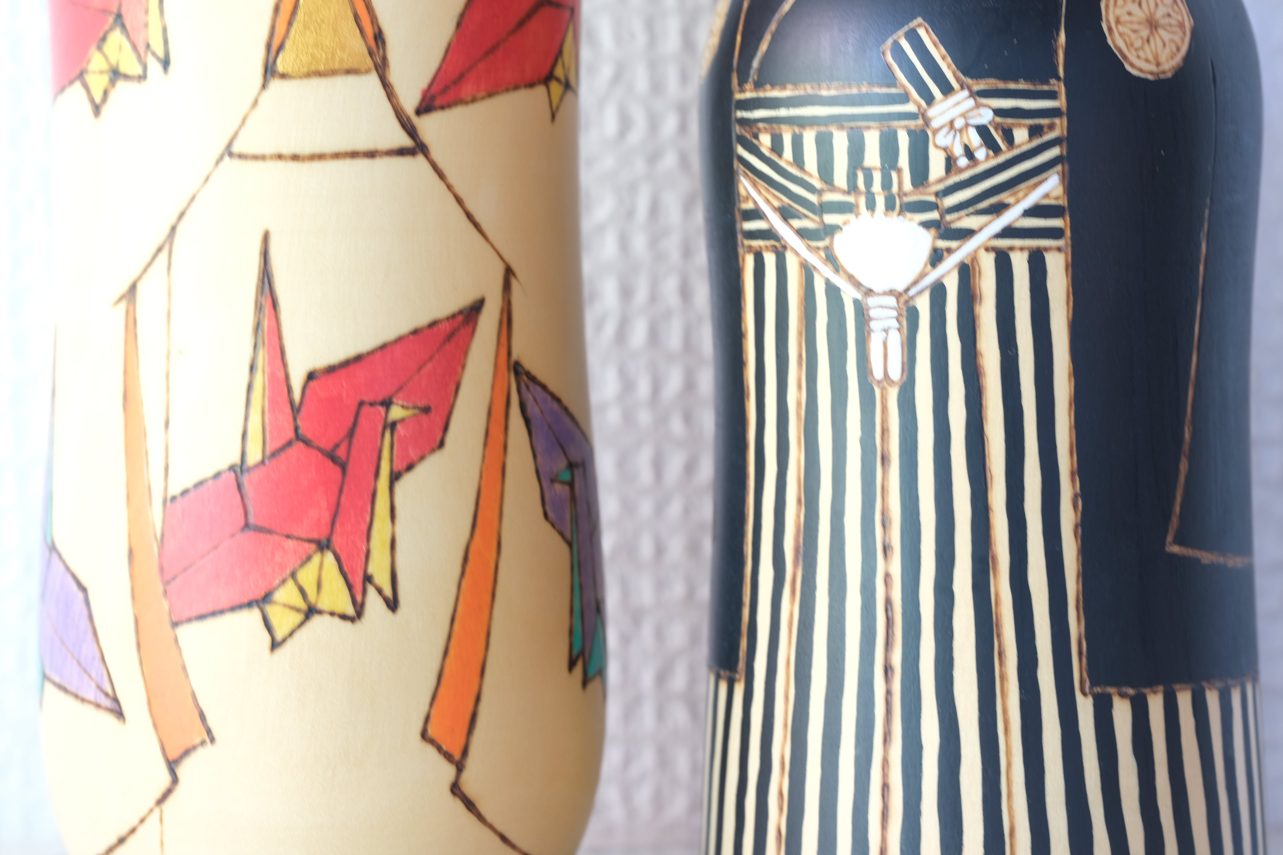 Exclusive Vintage Kokeshi by Sansaku Sekiguchi (1925-2018) |  Bride and Groom | 22 cm and 27 cm